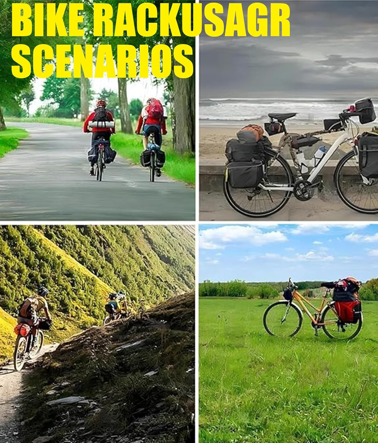 Rear Bike Rack， Bicycle Cargo Rack，Bike Accessories， Full Quick Release Adjustable Bicycle Carrier Bike Luggage Rack for Back of Bike Aluminum Alloy 110Lbs Capacity image number 1