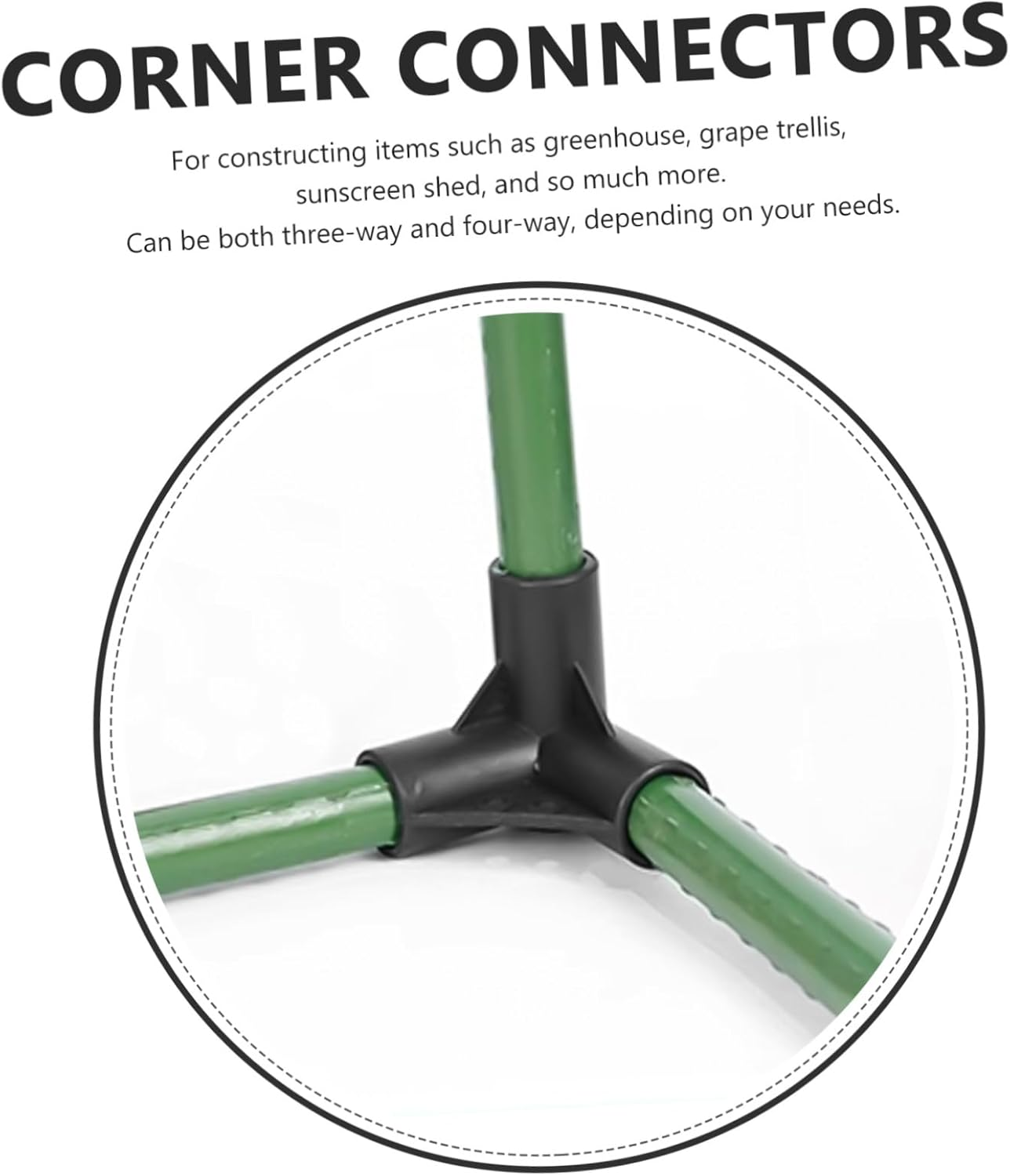 KITANDOVE 10Pcs 20Mm Plastic Tube Connectors Three-Way Corner Connectors for Gardening Versatile Four-Way for Greenhouse and Trellis image number 2