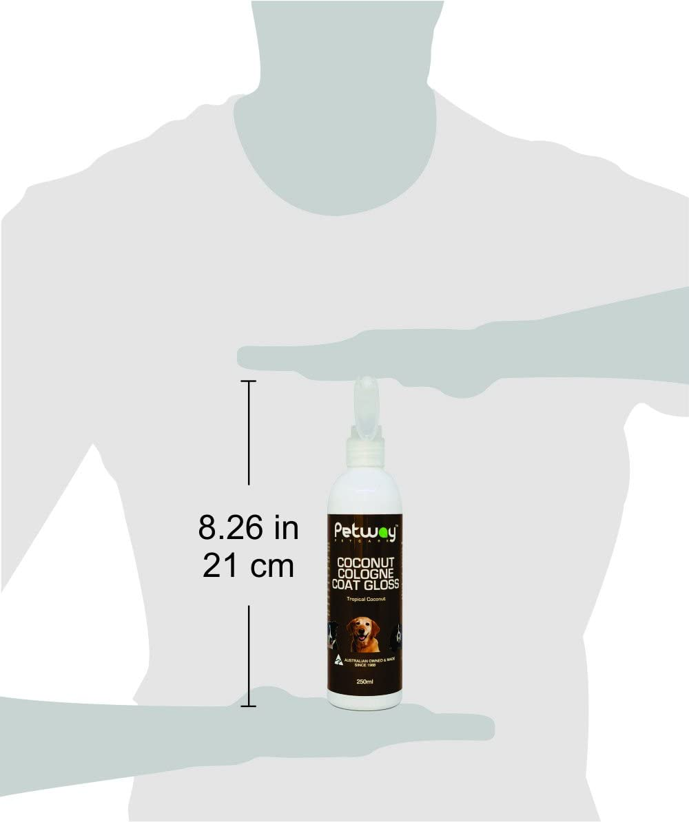 Petway Petcare Coconut Cologne Coat Gloss for Dogs and Puppies, Dog Cologne Spray with Coconut for Conditioning, Dog Gloss with Deodoriser, Pet Odor Eliminator and Dog Spray for Grooming, 250Ml image number 2