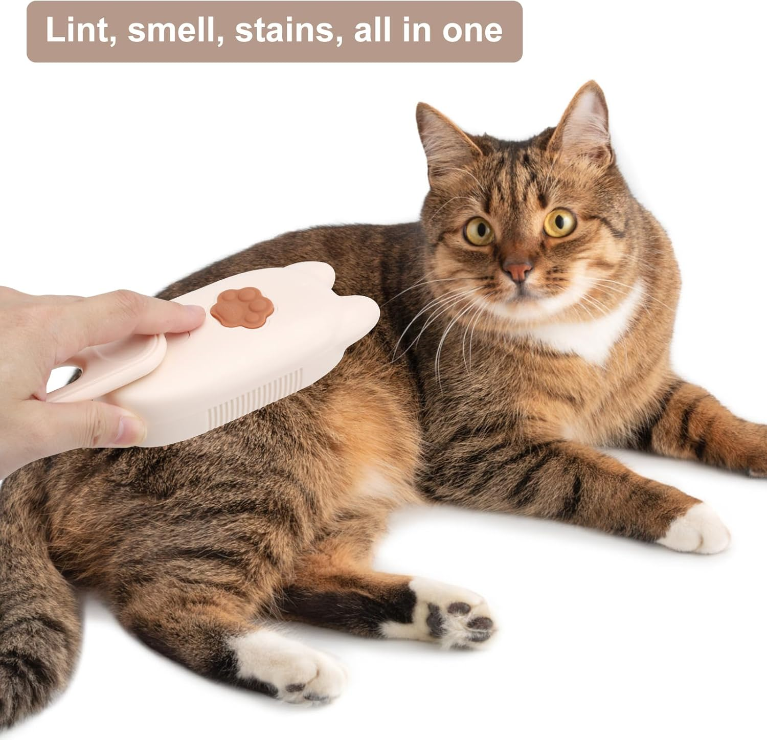 Steamy Cat Brush with Steamy Pet Brush Dog Cat Brush with Water Steam Brush for Cats Dogs Pet Spray Massage Comb Cat Comb with Steam Pet Comb Cat Hair Brush Beige image number 4