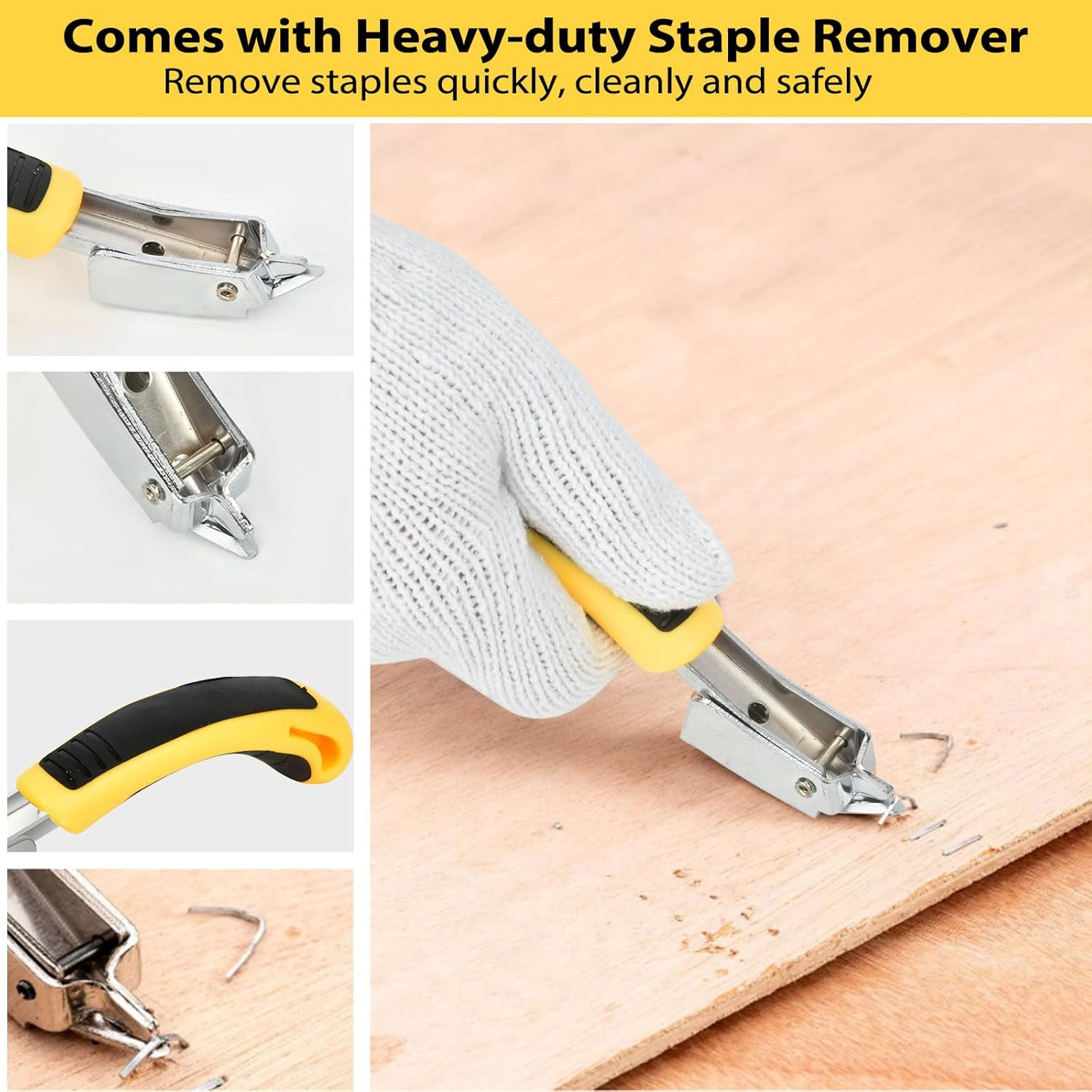 Staple Gun,3 in 1 Heavy Duty with Staple Remover and 3000 Staples,Stapler Gun Heavy Duty, Upholstery Staple Gun for Furniture, Wood, Carpet, Carpentry, DIY, Fixing Material, Windows