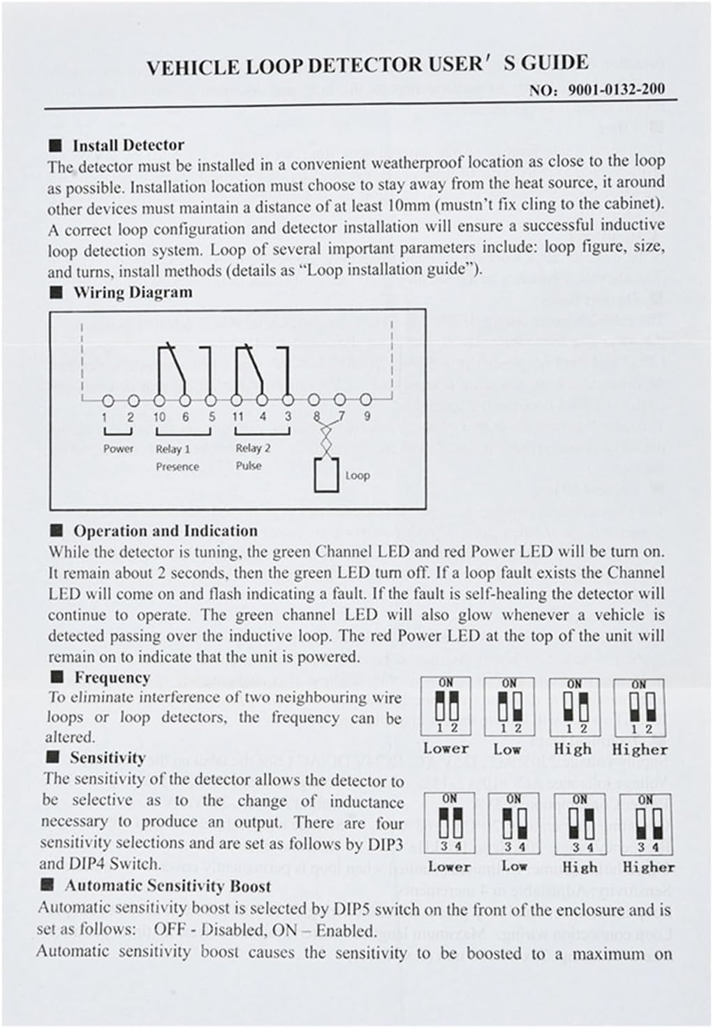 Vehicle Loop Detector, PD132 Double Channel Inductive Sensor, High Accuracy for Car Parking with Loop Rollers