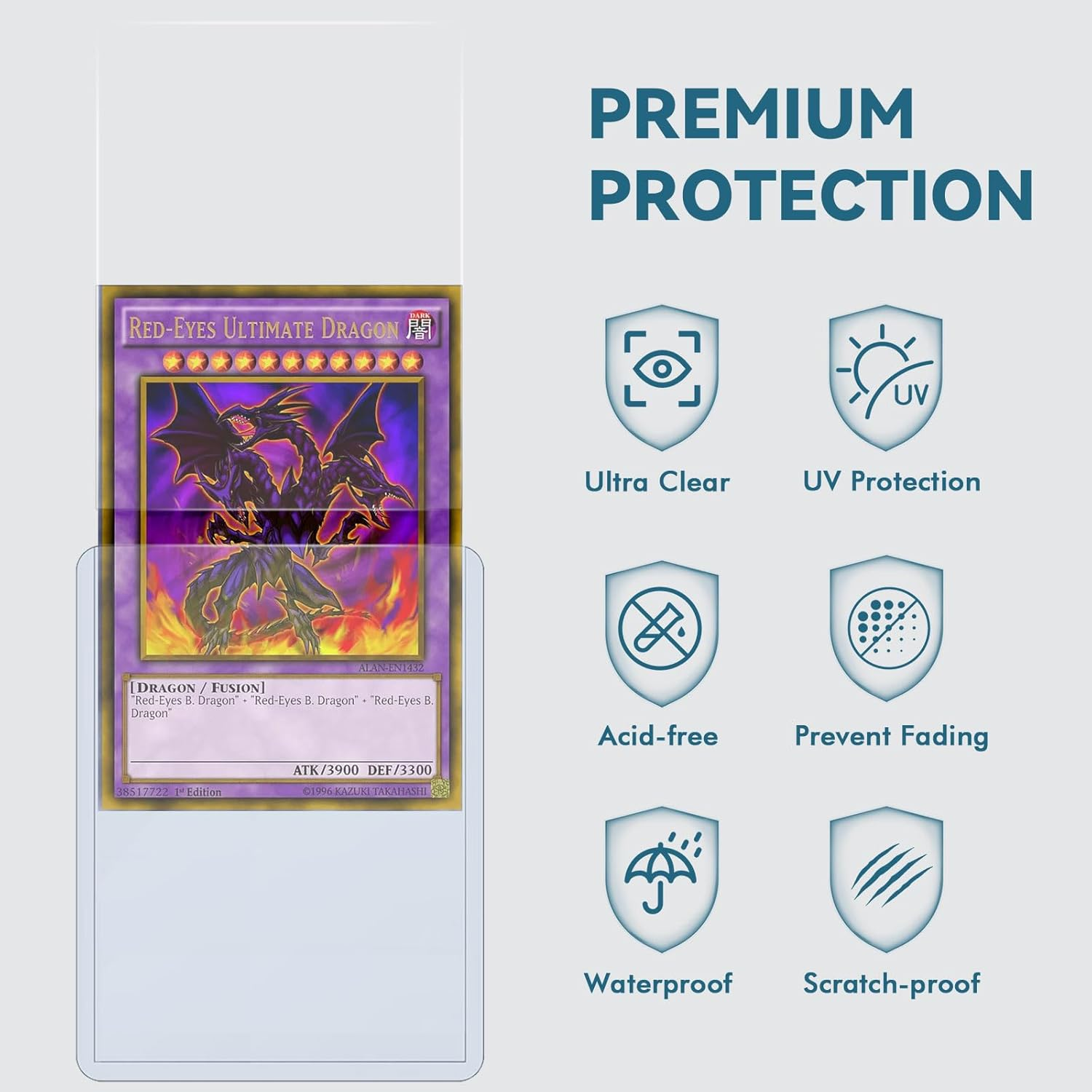 200 Count Card Sleeves Set &ndash; 100 Hard Toploaders + 100 Penny Sleeves for Trading Cards Top Loaders for Cards Protector Sleeve, 3" X 4" Baseball Card Holders, Football,Sports & Game Card Protectors image number 4