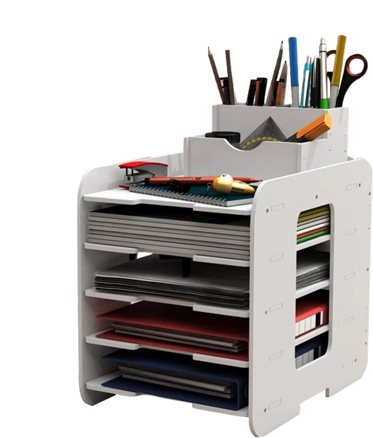 Mbiyhgta Paper Desk Organizer, File Tray, Strong Loading Paper Tray | Office Accessories, Classroom Organization and Storage for Office Supplies, Notes,