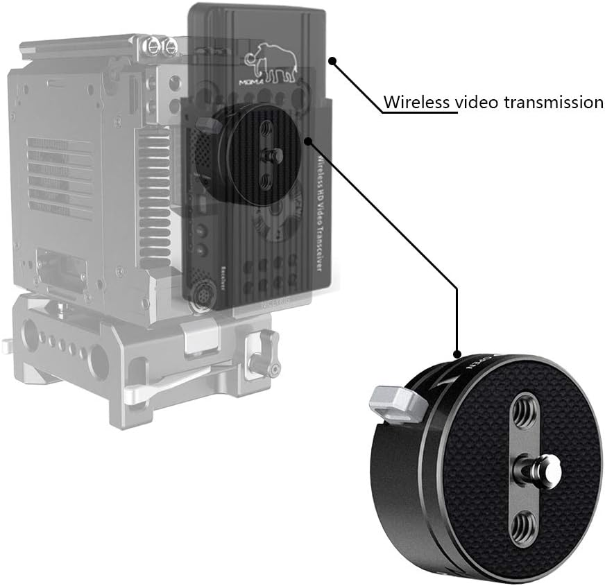 Niceyrig Slider Lock Camera Quick Release Plate Mount Device 1/4"-20 Adapter for Tripod, Stabilizer Gimbal, Wireless Video Transmission QR System Operation