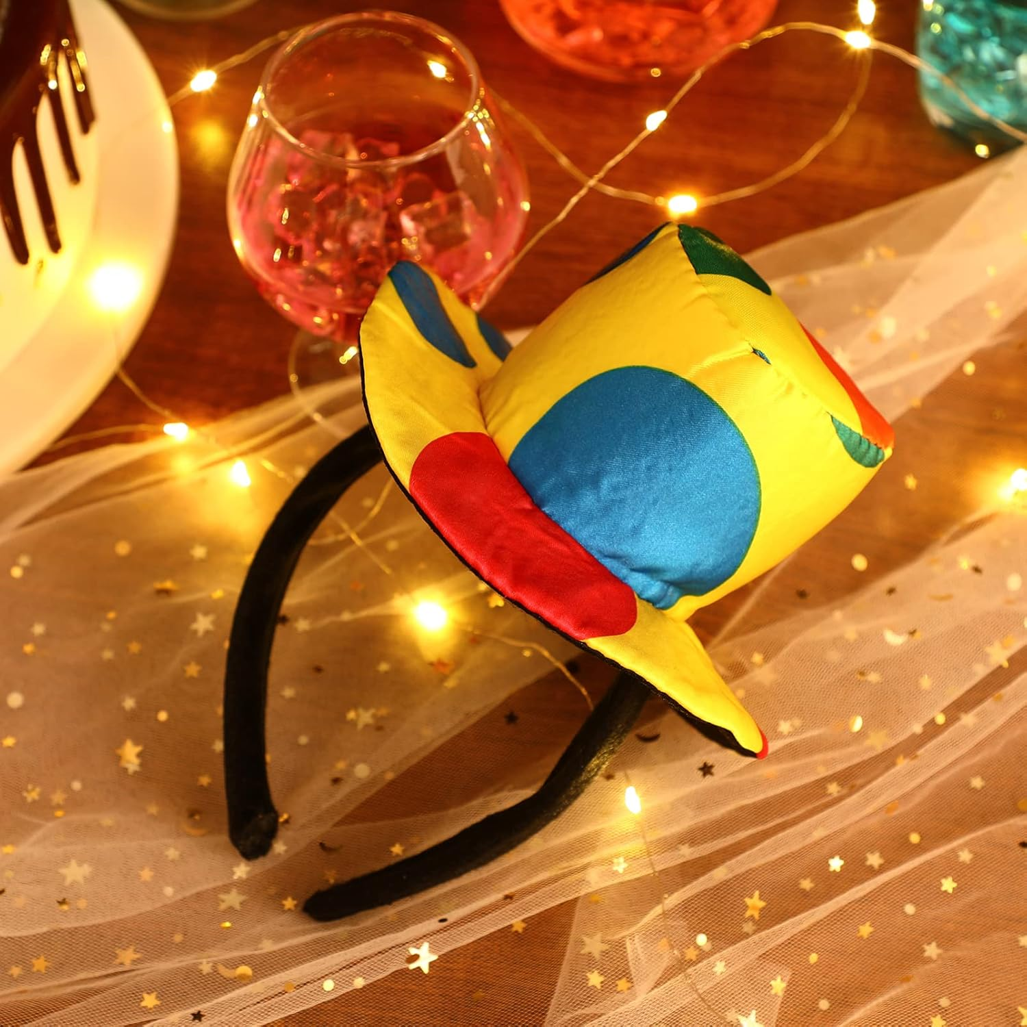 NUOBESTY Circus Clown Hat Funny Clown Hat Small Nose Adult Jester Headband Costume Prop S for Adults Women Circus Hat Women'S Accessories Clothing image number 1