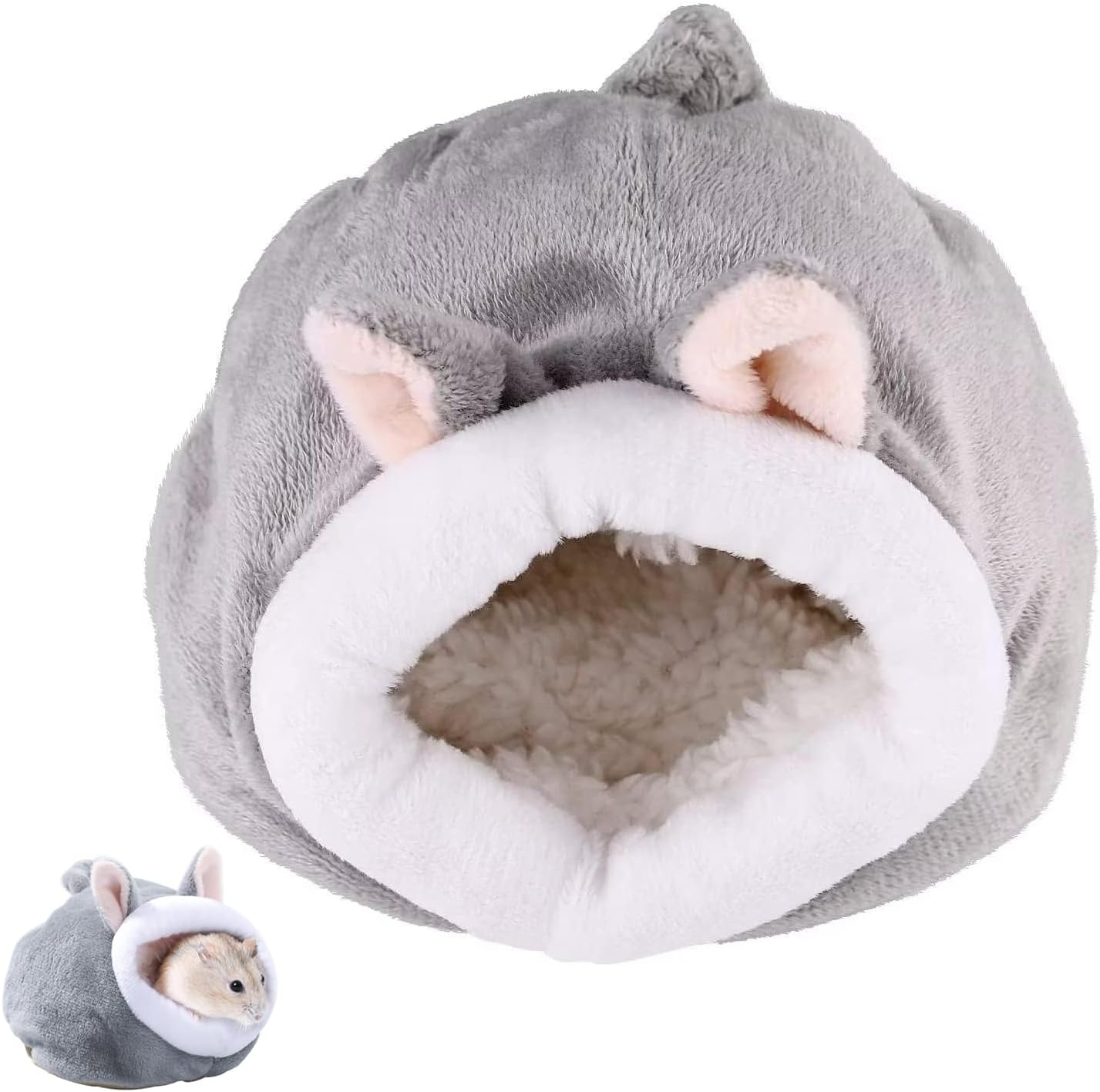Norhogo Rat Hamster House Bed Winter Hedgehog Cuddle Sack Small Animal Pet Cave Cage Nest Accessories Mini Cute Cotton (L) image number 3