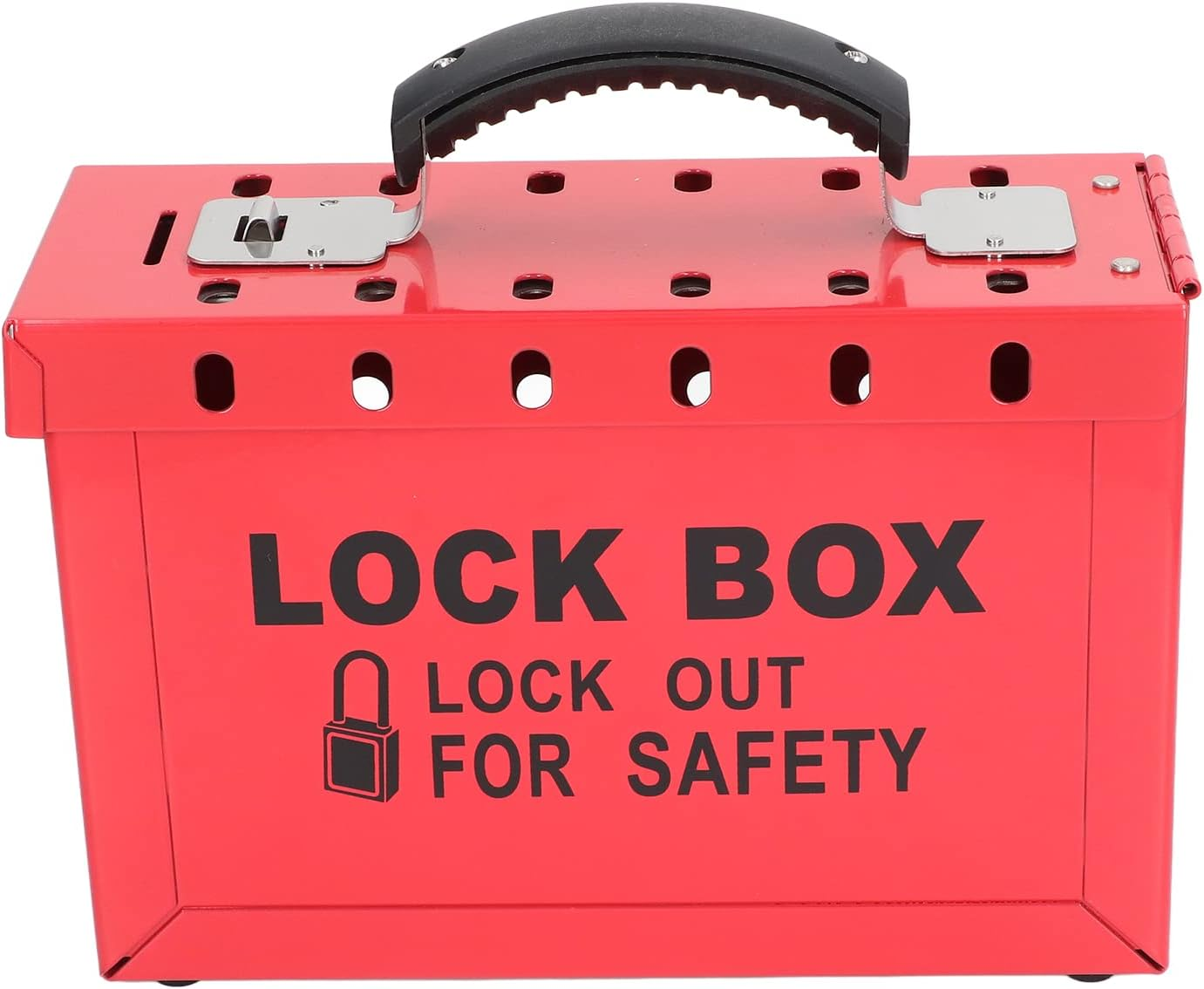 QANYEGN Padlock Group Lockbox, Portable Padlock Station Box, 12 Lock Security Lock Box for Holds 12 Locks(Not Included)