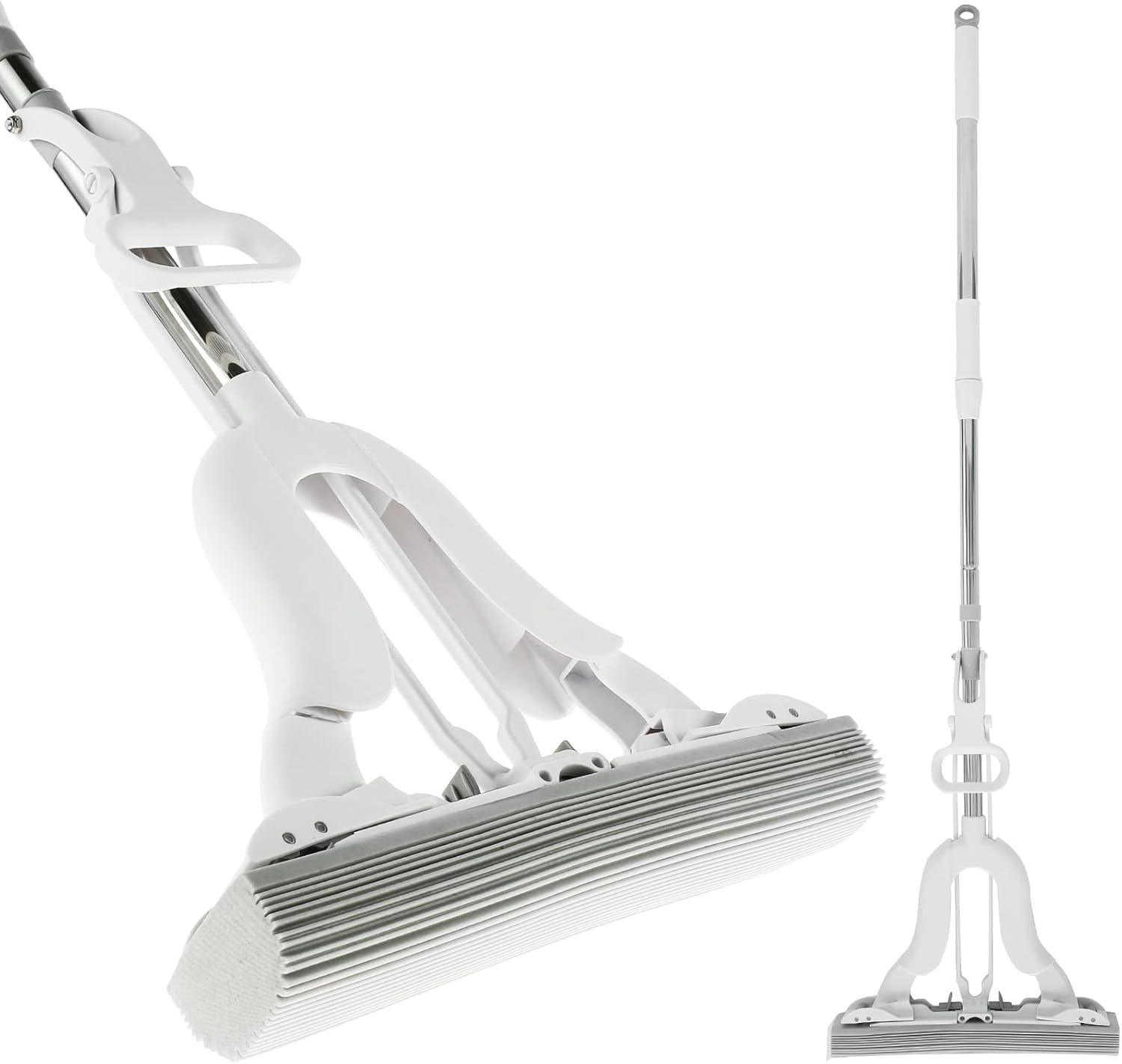 Kandishiex PVA Sponge Mop, Super Absorbent Sponge Roller Mop, Wet and Dry Use, Self Wringing, 12.9In Head, for Home Floor