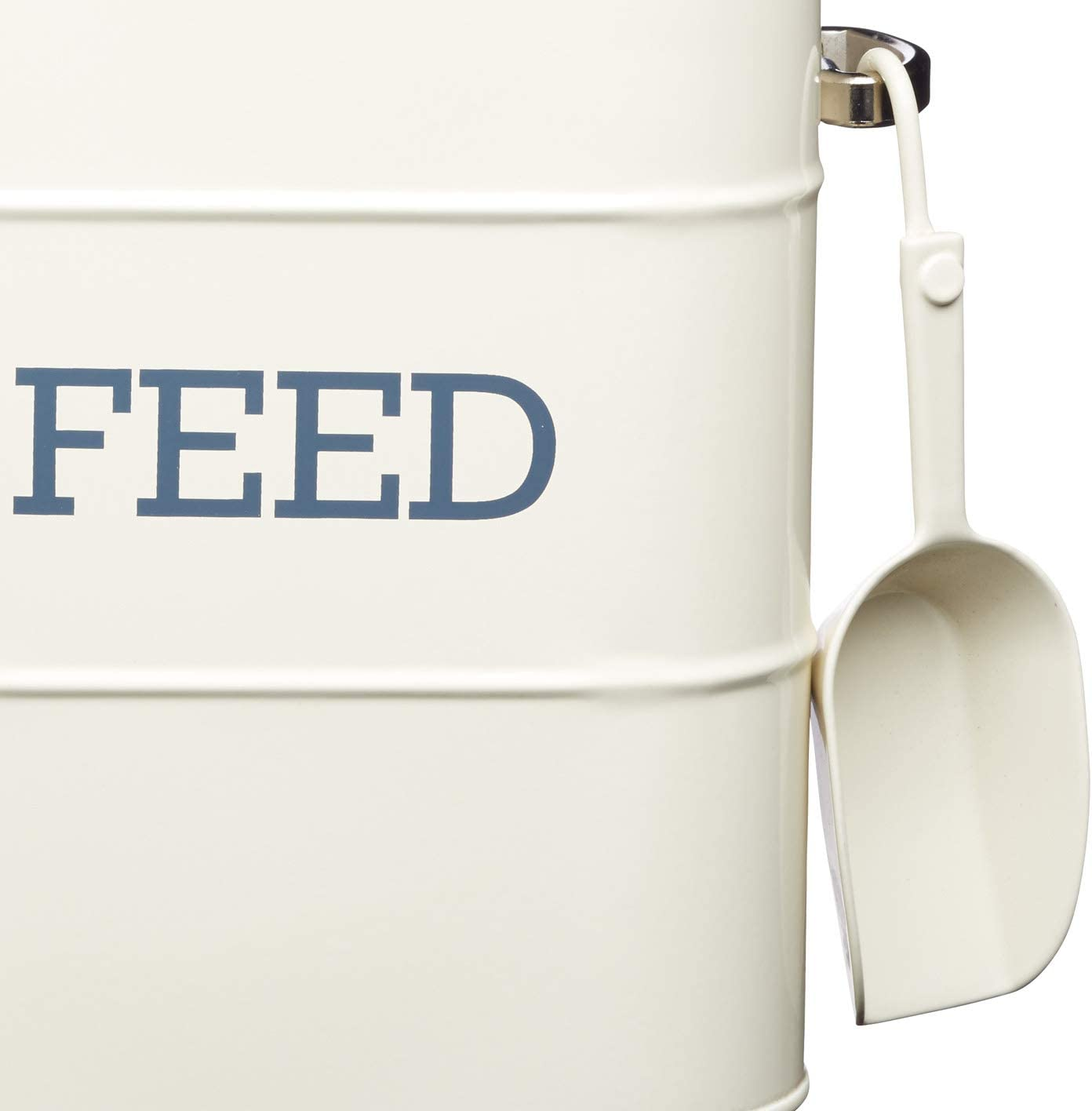 Kitchencraft Living Nostalgia Pet Food Storage Tin with Metal Scoop, Dog Food Bin, Dry Animal Feed Biscuit Metal Container for Bird, Cat, Rabbit, Guinea Pigs, Antique Cream image number 4