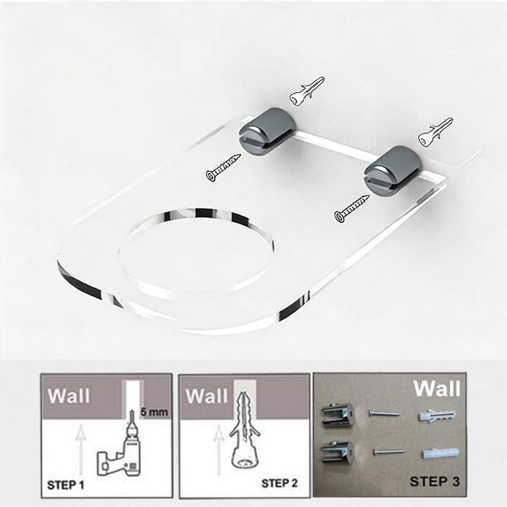 Basketball Holder, Wall Mount Acrylic Football Display Rack Invisible Clear Ball Hanger Storage Stand for Soccer Basketball Volleyball Rugby (2 Pack) image number 3