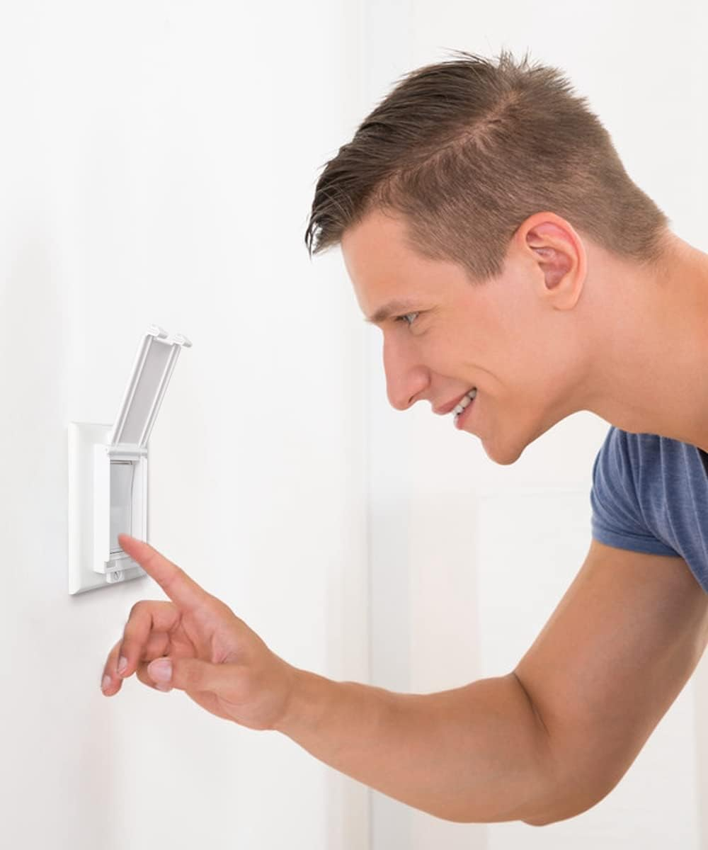 Light Switch Guard, ILIVABLE Child Proof Switch Plate Cover Prevents Kids or Accidental Turned On/Off Switch While Allowing Access (White, 2 Pack) image number 3