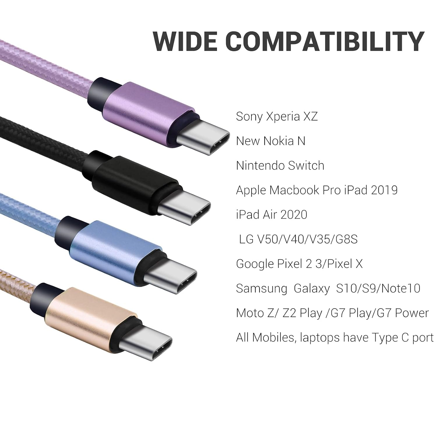 Short USB C Cable [4-Pack 20Cm], SUMPK 3A Fast Charging USB 2.0 Data Transfer to Type C Phone Charger Cord Nylon Braided Compatible with Charging Station image number 4