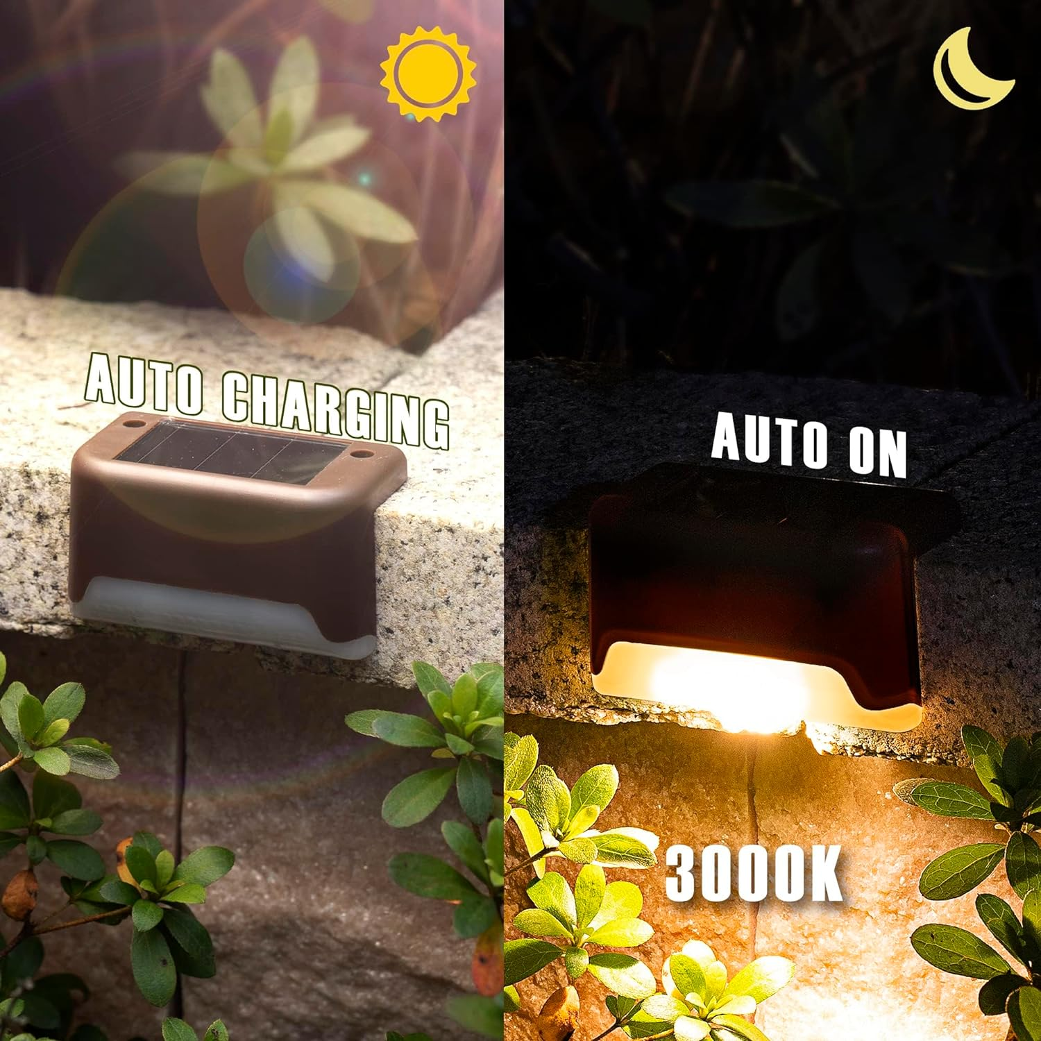 Solar Deck Lights Outdoor, Step Lights IP65 Waterproof Led Solar Light for Outdoor Stairs, Step, Fence, Yard, Patio, Backyard and Pathway(Warm White)-16 Pack image number 1