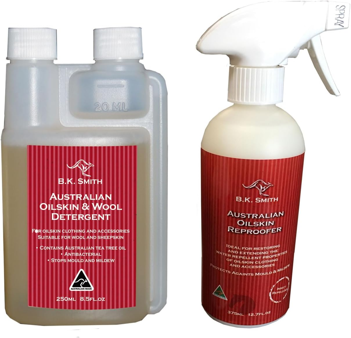 Bk Smith Oilskin Wash 250Ml + Reproofer 375Ml Kit Oilskins+Driza Bone Aust Made image number 2