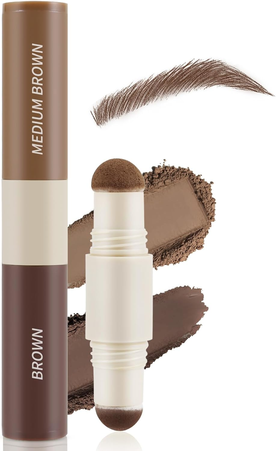 Boobeen Dual-Color Eyebrow Powder, One Step Eyebrow Stamp-Brow Powder & Hairline Powder, All-Day Wear Effortlessly, Waterproof & Smudge-Proof