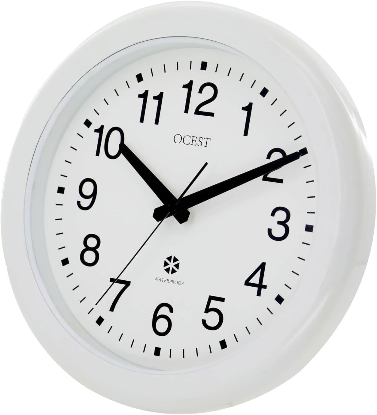 OCEST Sealed Waterproof Garden Wall Clock, 12 Inch Large Indoor Outdoor Clocks, Silent Non-Ticking Battery Operated Quartz round Decor for Patio,Bathroom, Pool, Lanai, Porch (Blue)