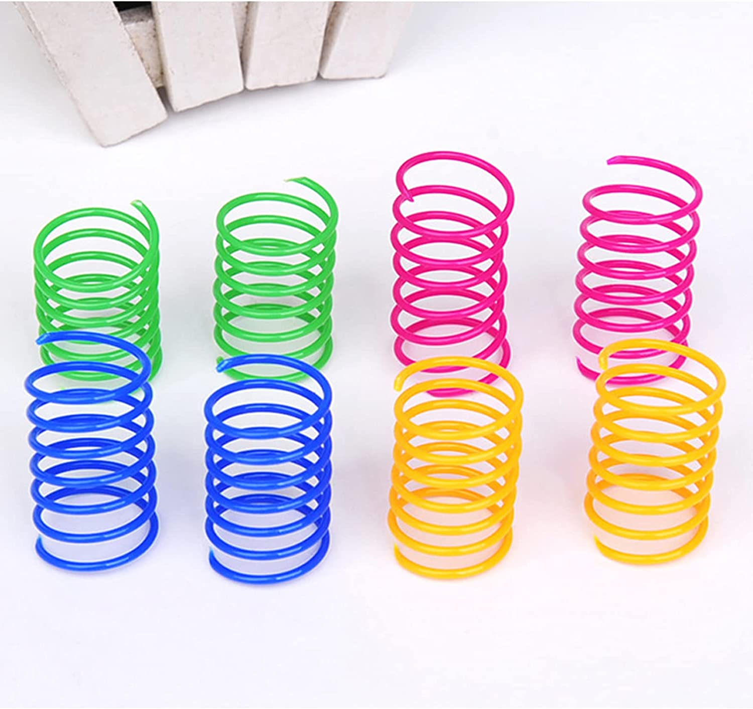 40 Pack Cat Spring Toy, Interactive Cat Toy for Indoor Cats Plastic Coils Colorful Springs Cat Toys Active Healthy Fitness Play Coil Spiral Springs Kitten Toys for Swatting, Biting, Hunting image number 4
