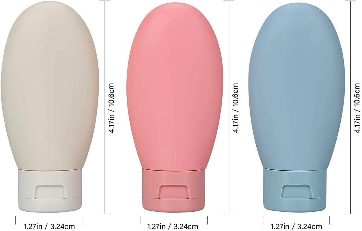 3 Pcs Travel Bottle Set, Bpa-Free Leak-Proof Mini Squeeze Bottles, Portable 60Ml Travel Containers, TSA Approved, Ideal for Toiletries, Compatible with Most Carry-On Bags, Damaill image number 5