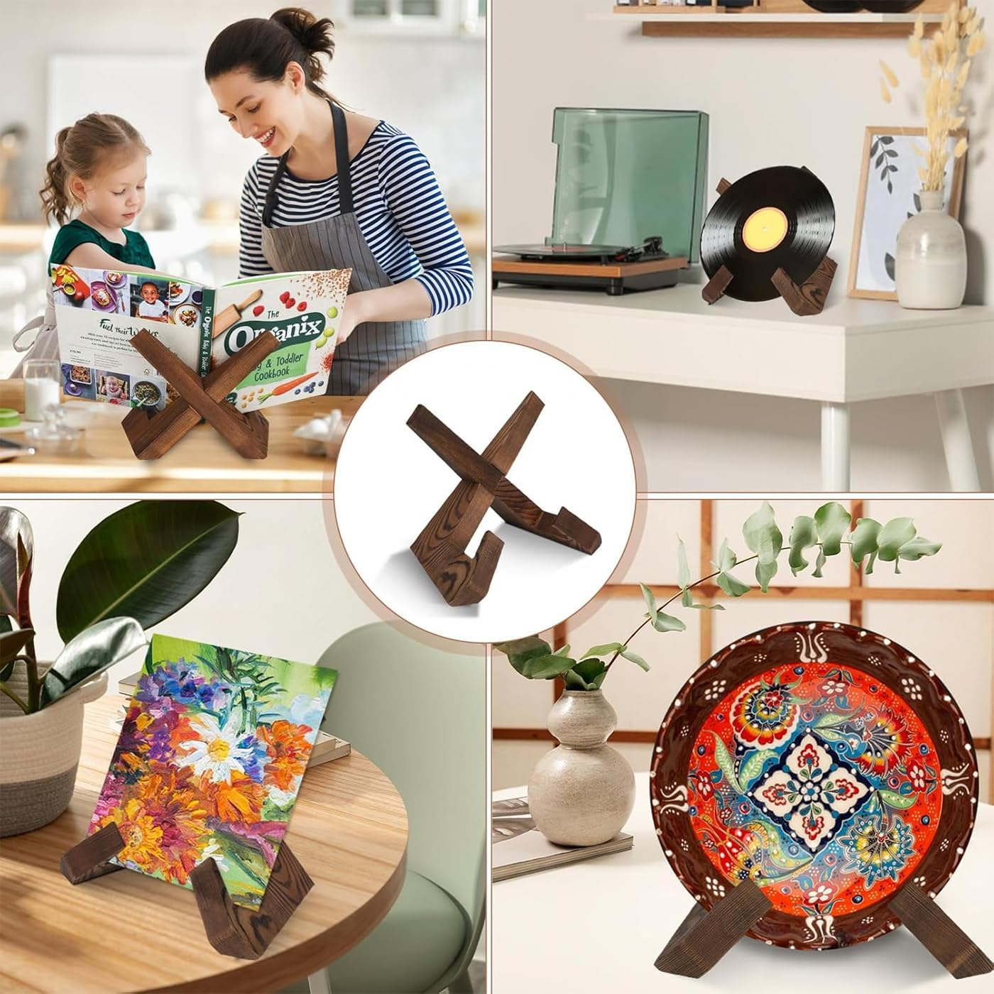 Cookbook Stand Book Stand for Reading Cookbook Holder for Kitchen Recipe Book Holder for Counter Display Stand for Tabletop Multifunctional Display Stand for Tablets, Recipe Books, Photos image number 2