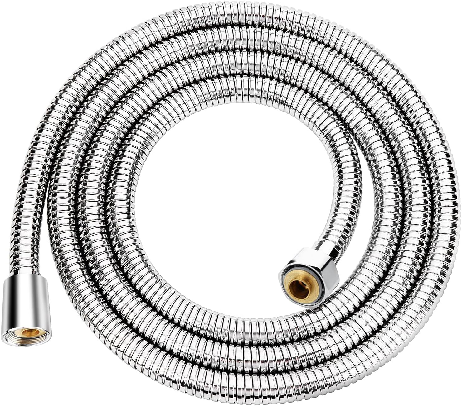 Shower Hose 2M Flexible Long Shower Hose Chrome Made of Stainless Steel Anti-Kink Anti-Explosion Leakproof Encryption Universal Brass Connector Replacement Metal Shower Pipe Cable image number 4