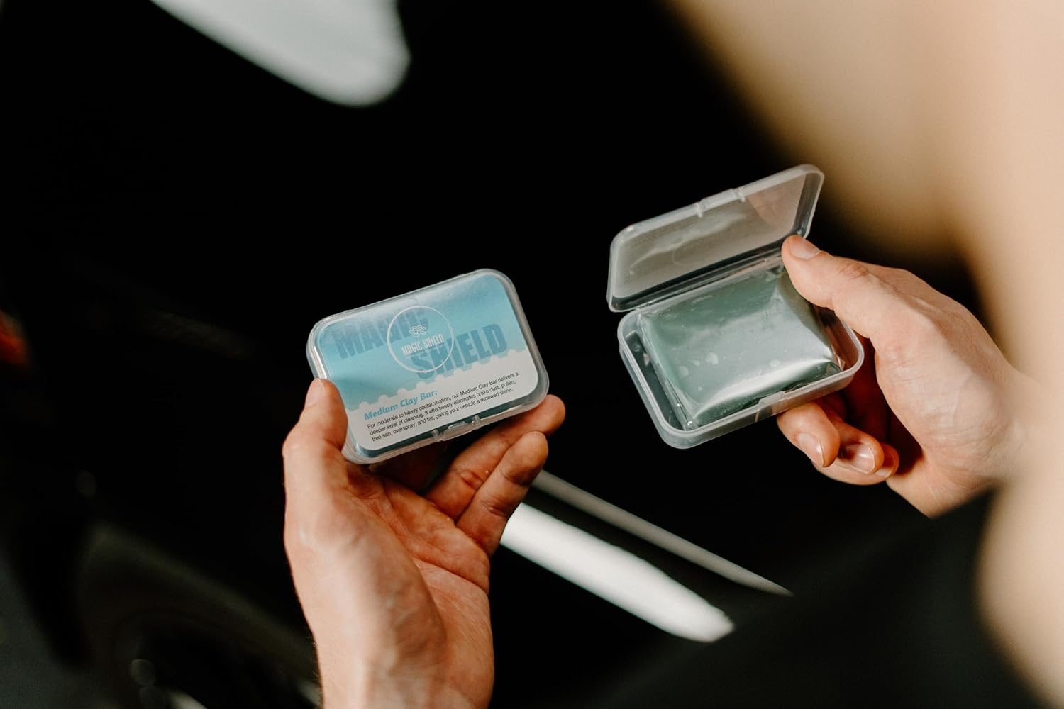 Magic Shield Clay Bar Triple Pack &ndash; 100G Light, Medium & Heavy Bars + Glidetech Lubricant Spray | Professional Auto Detailing, Deep Cleaning & Shine Restoration image number 6