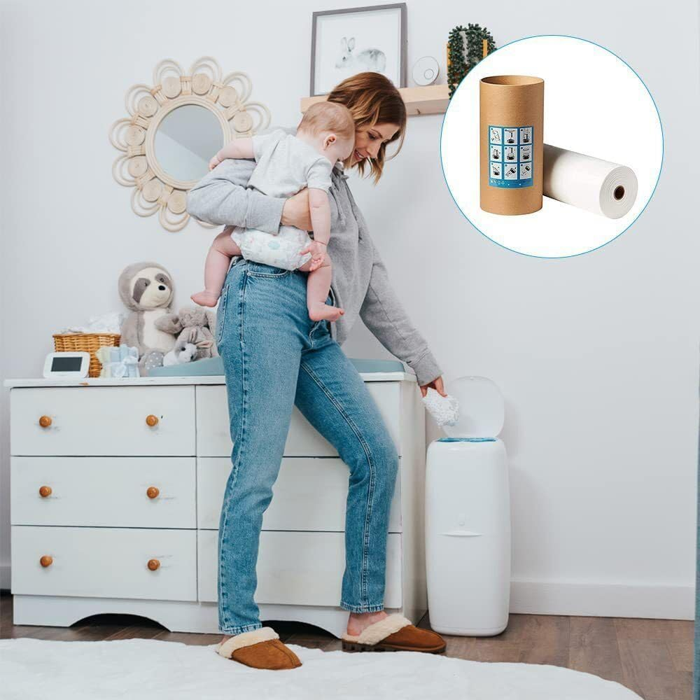 OWEITE 100M Nappy Bin Refill Kit Liner Film Compatible with for Tommee Tippee Sangenic image number 6