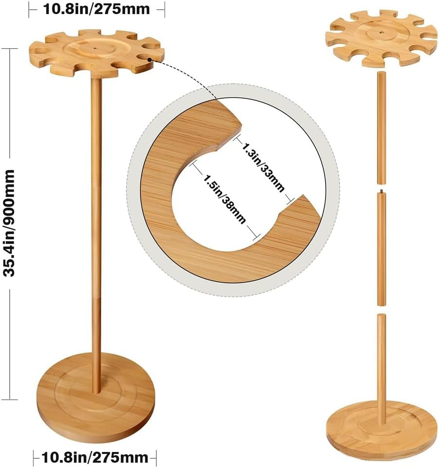 Baseball Bat Storage Organizer,Solid Wood Baseball Bat Stand,Wall Mounted Wood Rack for Baseball Memorabilia,Rustic Wooden round Softball Sport Equipment Hanger Organizer,Accommodate 10 Baseball Bats image number 4