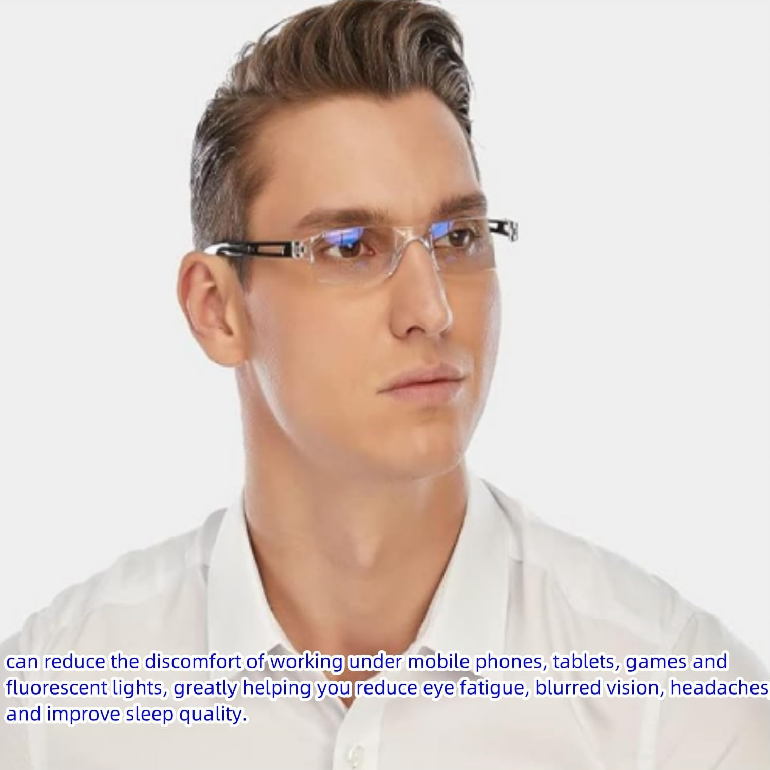 4 Pairs Reading Glasses, Blue Light Blocking Glasses, Blue Light Clear Frames Reader Lightweight for Men and Women image number 6