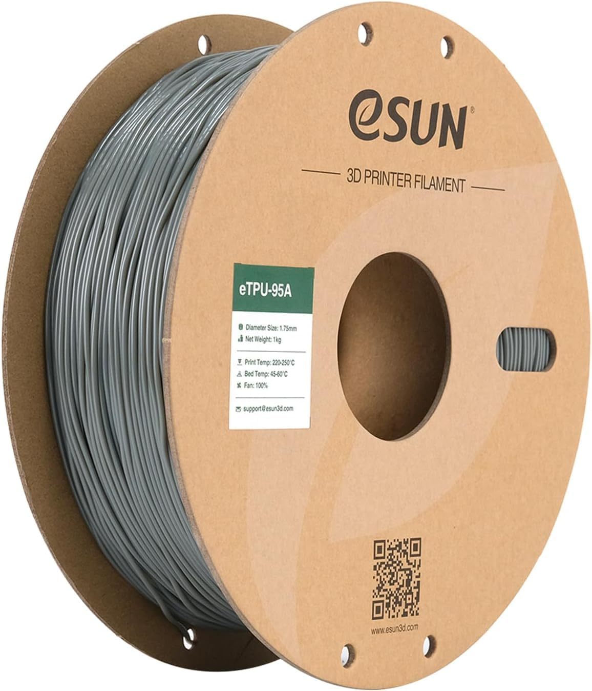 Esun 3D Printing Filament TPU TPE 95A Spool 1.75Mm 1KG Dimensional Accuracy +/- 0.05Mm for 3D Printers,Clear