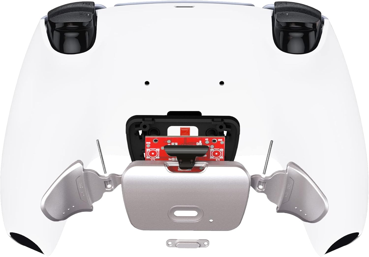 Extremerate White Metal Buttons RISE V3 Remap Kit for PS5 Controller BDM-030 040 050, Upgrade Board Redesigned Bottom Shell Programable Back Buttons image number 1