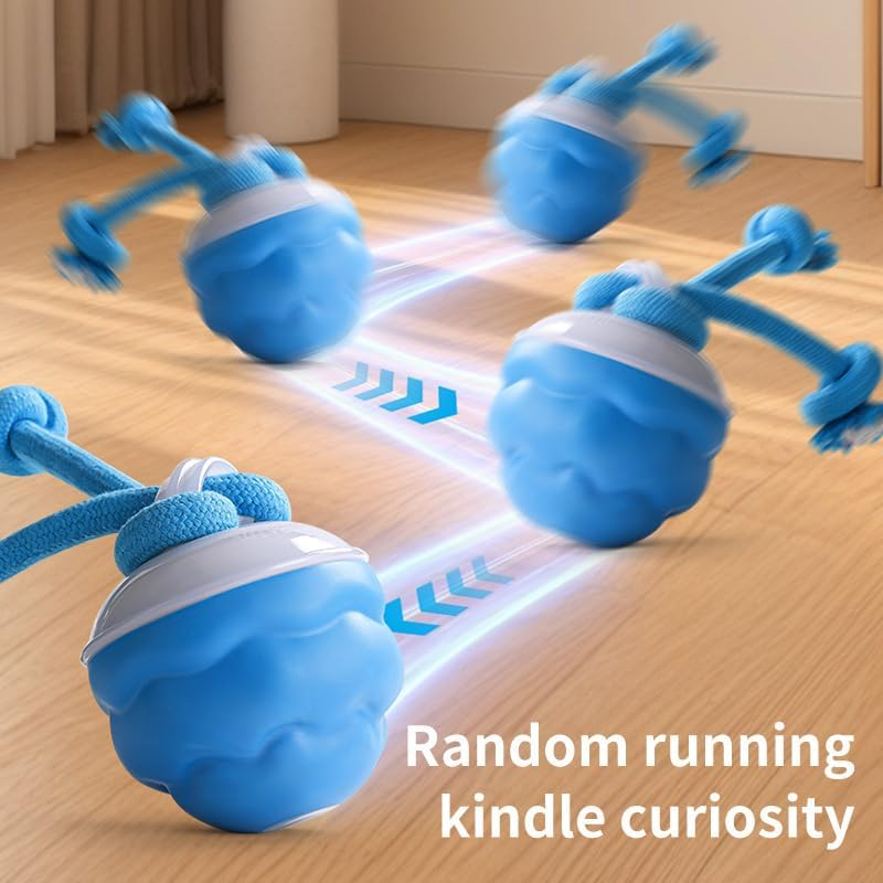 Interactive Dog Ball Toys, Sturdy and Durable Design Intelligent Jumping Ball, Power Tail Dog Toys, Motion-Sensing Rolling and Squeaking Ball, Suitable for Small/Medium-Sized Dogs to Use