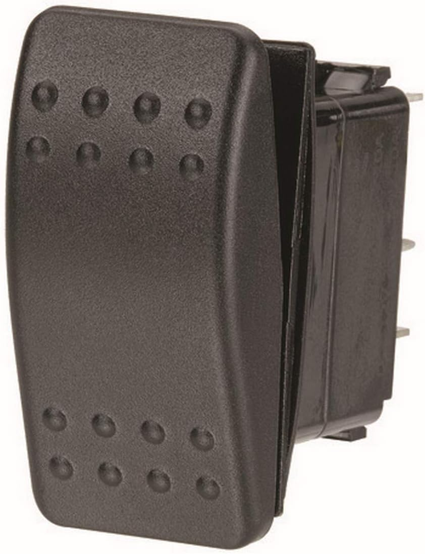 Narva 20A at 12V, 10A at 24V Momentary (On)/Off/Momentary (On) Sealed Rocker Switch, Black