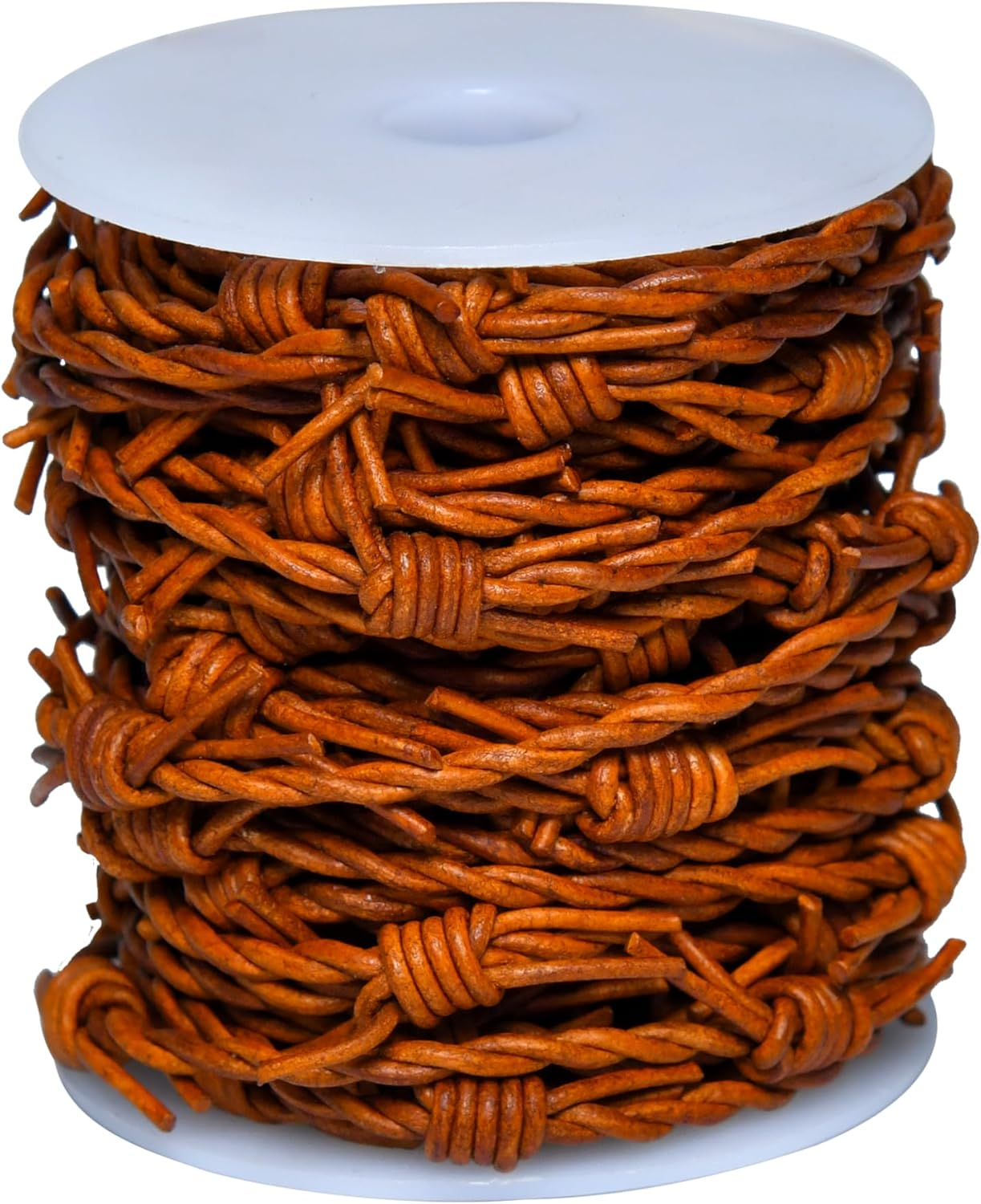 Metallic Cords Essentials Fake Barbed Wire Braid of 1.5 Mm round Leather Cord 10 Meter (32.8 Feet) (Blood Red) - Blood Red image number 5