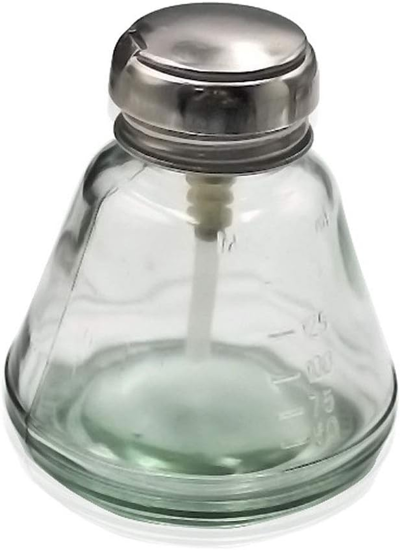 180Ml Empty Glass Bottle Push down Alcohol Pump Dispenser Liquid Bottle Container for Toner, Makeup Remover and Nail Polish Remover image number 3