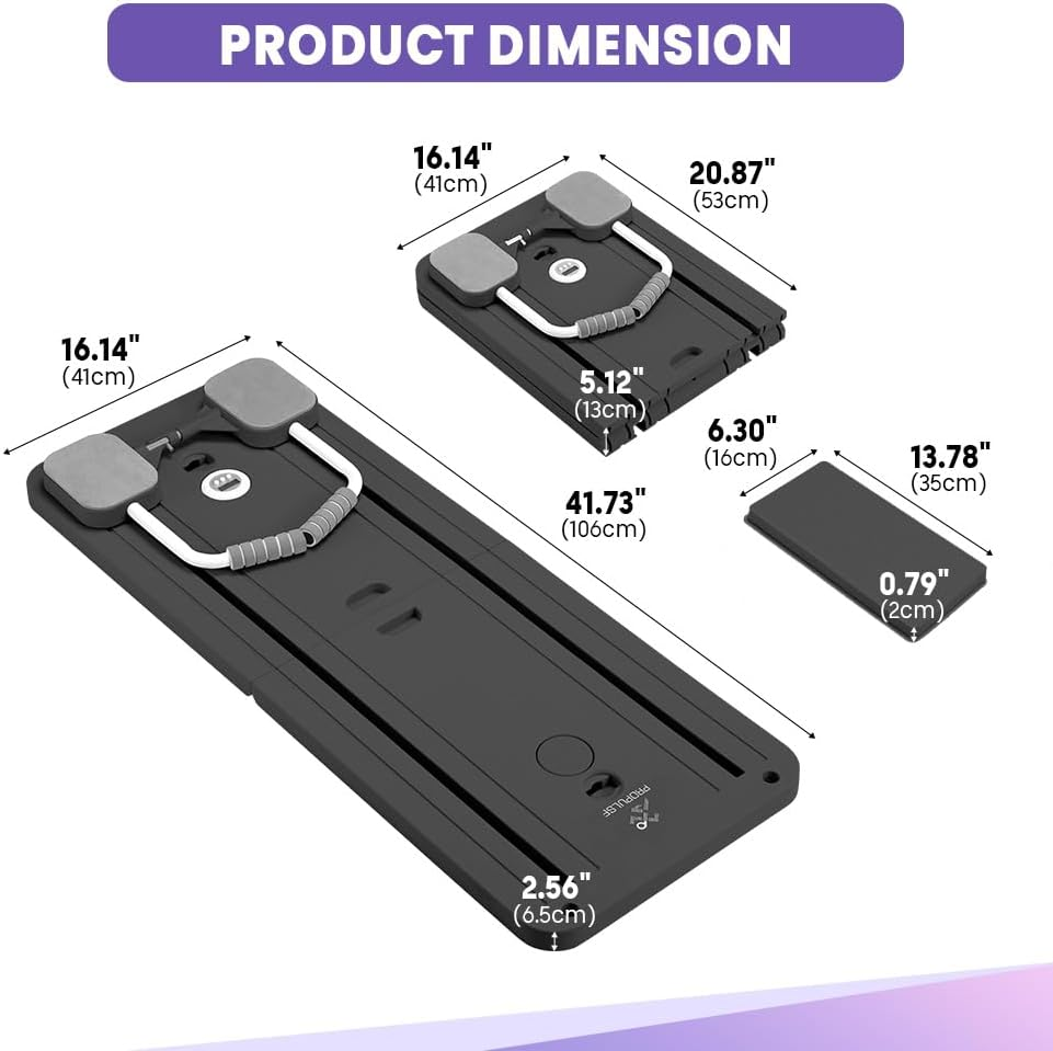Propulse Pilates Board, 2025 Upgraded Pilates Reformer Set, Multi-Purpose Foldable Pilates Reformer Board for Home, Ab Board Trainer Pilates Sliding Board - Purple image number 4