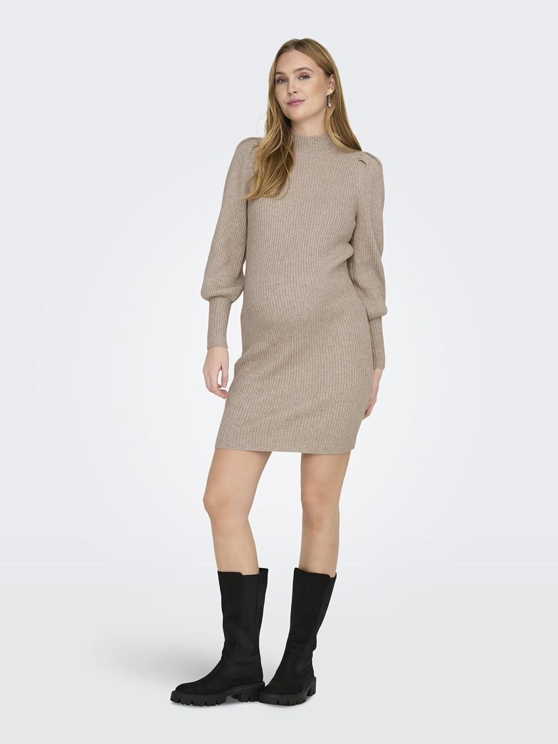 ONLY MATERNITY Olmkatia Women'S L/S Dress KNT Noos, Mocha Meringue, 3XL image number 1