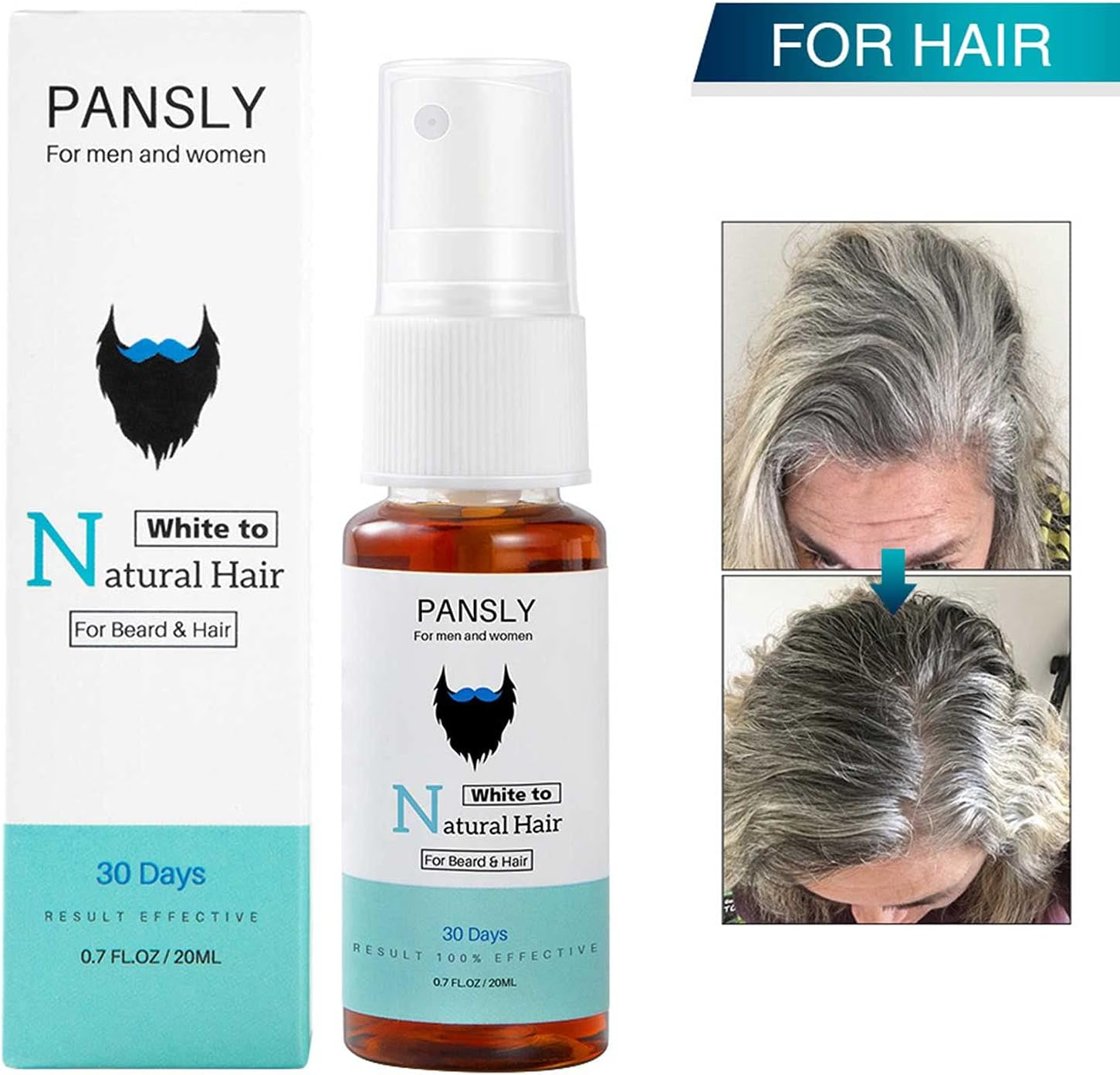 SHANGLIN 20Ml White to Natural Hair for Beard & Hair Anti-Hair Loss Repair Damaged Hair