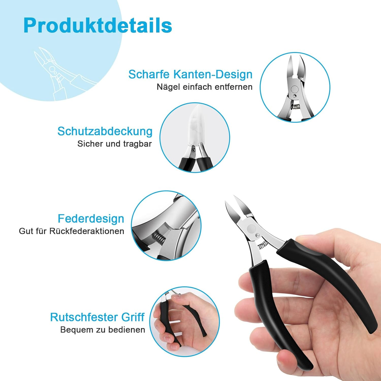 SURFOU Nail Clippers for Strong Toenails, Toenail Pliers, Thick Nails, Toenail Scissors, Toenails, Professional Nail Clippers, Toenail Pliers, Fingernails, Scissors, Nail Pliers, Toenail Scissors image number 3