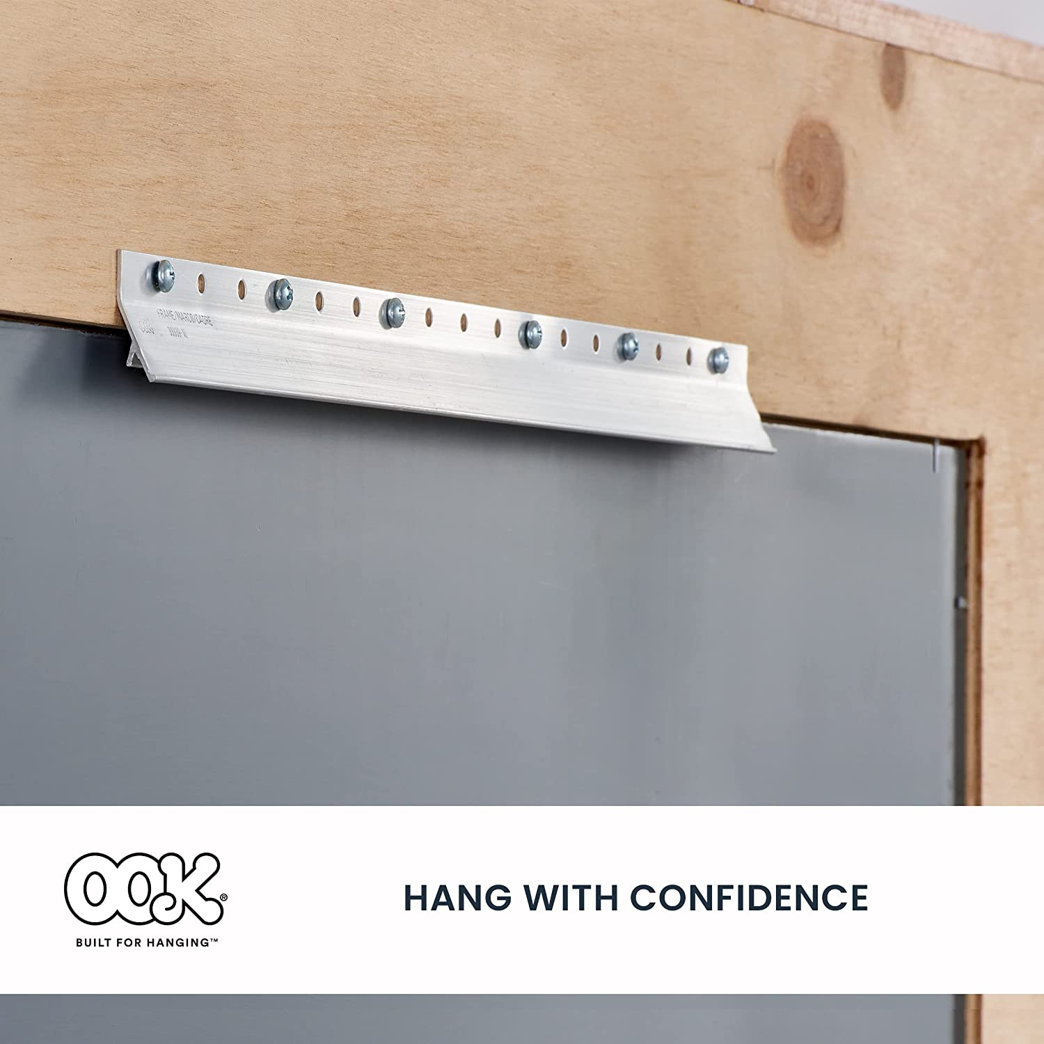 OOK 533212 French Cleat Mirror and Picture Hangers with Hardware, 200Lb, Aluminum (13 Piece) image number 3