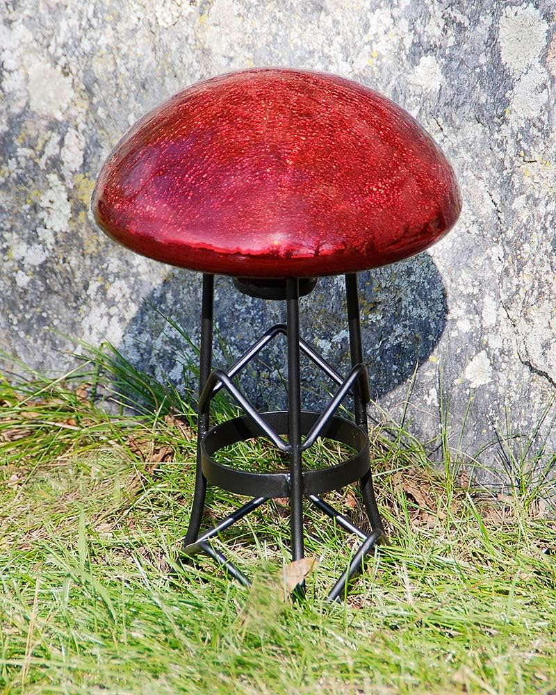 Achla Designs GBS-11, Small Wrought Iron Toadstool Stand, 12 1/2-In H, Graphite image number 1