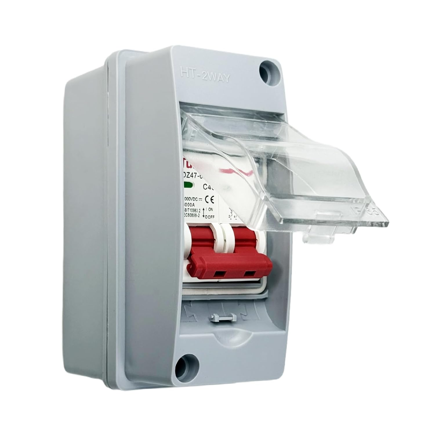 Solar Panel Disconnect Switch, Solar Circuit Breaker Box Outdoor Miniature Circuit Breaker IP65 Waterproof for PV Homes Battery (1000V 40A) image number 5