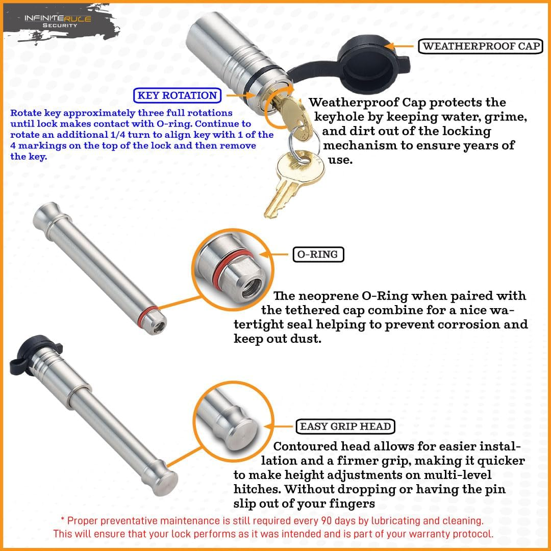 61132 | Hitch Lock for Gen-Y Hitch Mega Duty 10K LB & 16K LB Series - Fits Adjustable Ball Mount Only - Does NOT FIT Vehicle Receiver image number 3