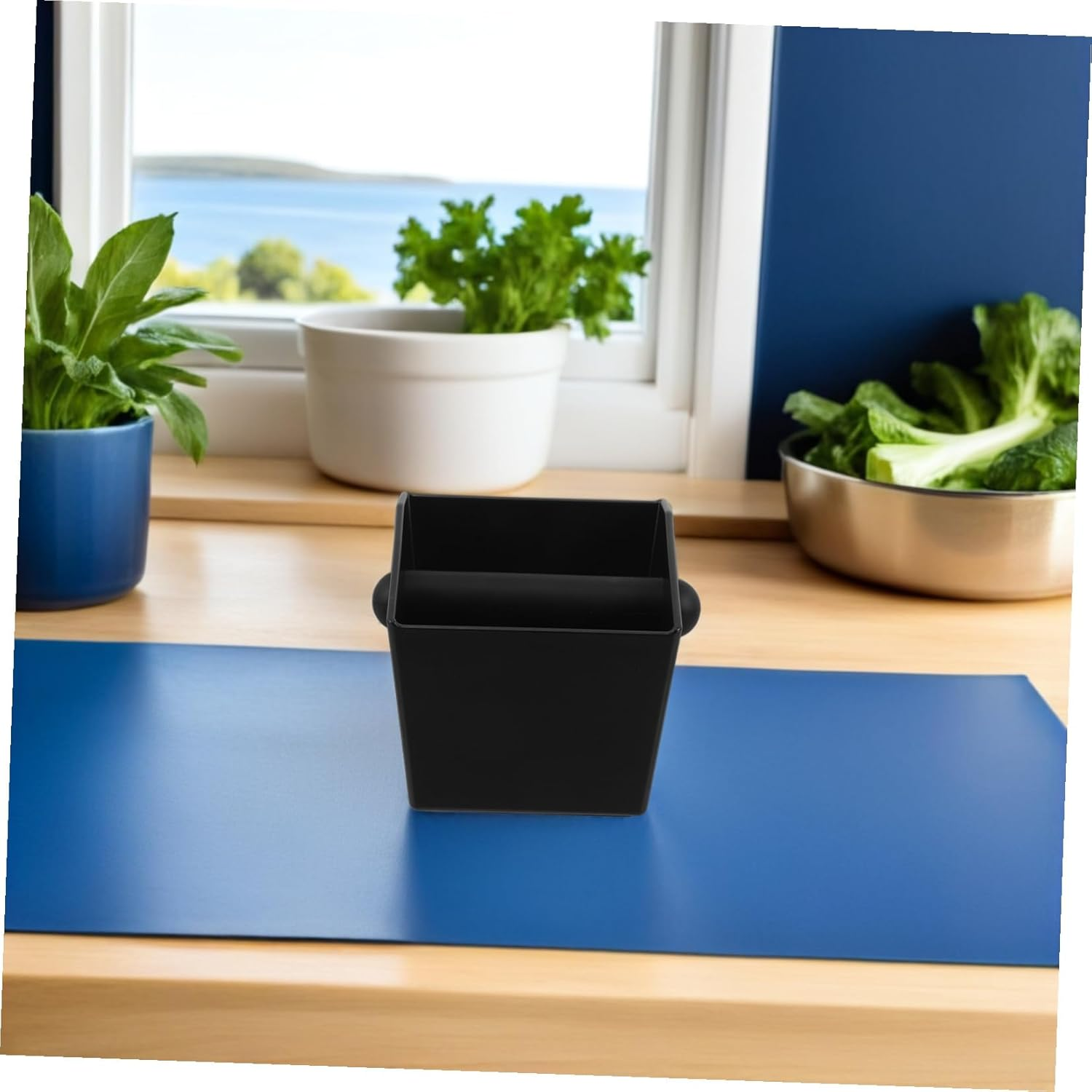 HOMOBABE Coffee Knock Box Espresso Dump Bin with Detachable Knocking Rod Non-Slip Base Coffee Grounds Container for Home and Office Countertop image number 2