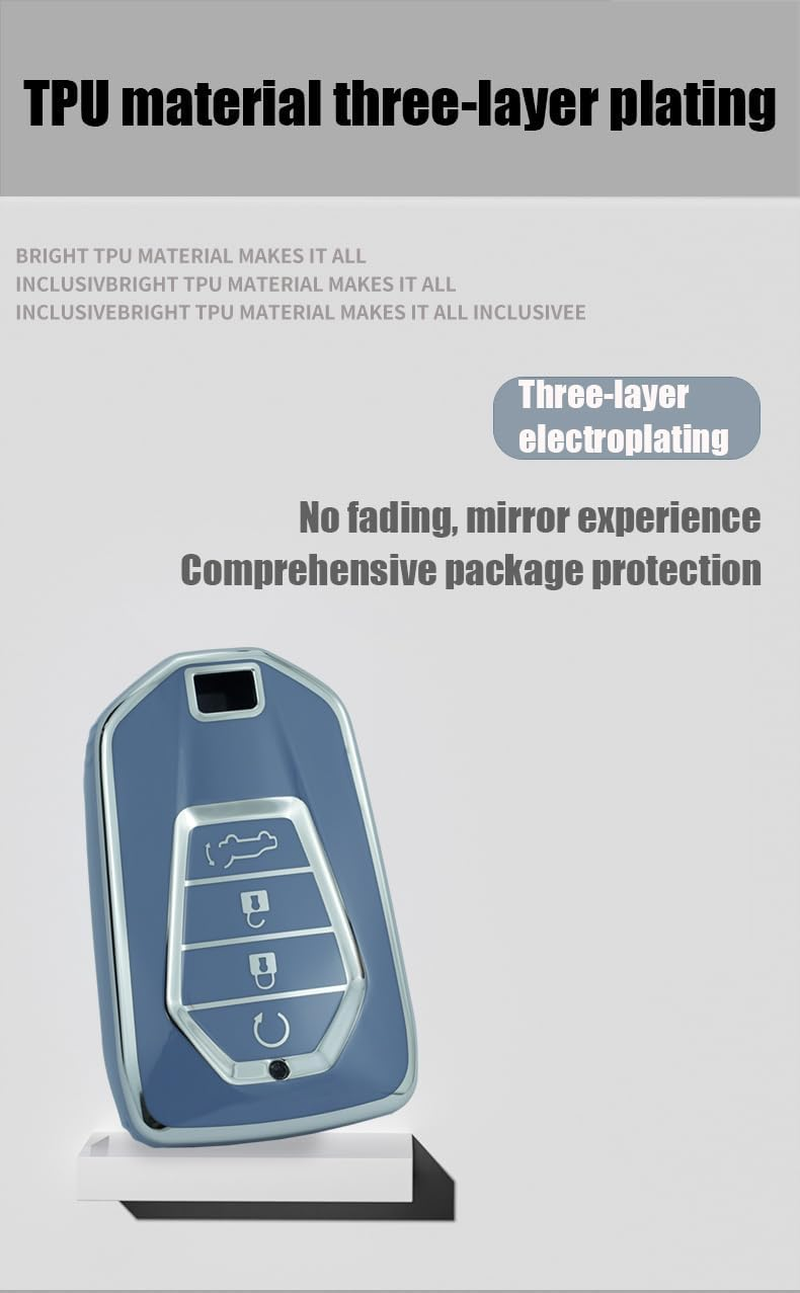 TECART Keyless Entry Remote Key Shell Cover Fit for Isuzu New MU-X X Series TPU Key Fob Protector Accessories 4 Button Black image number 5