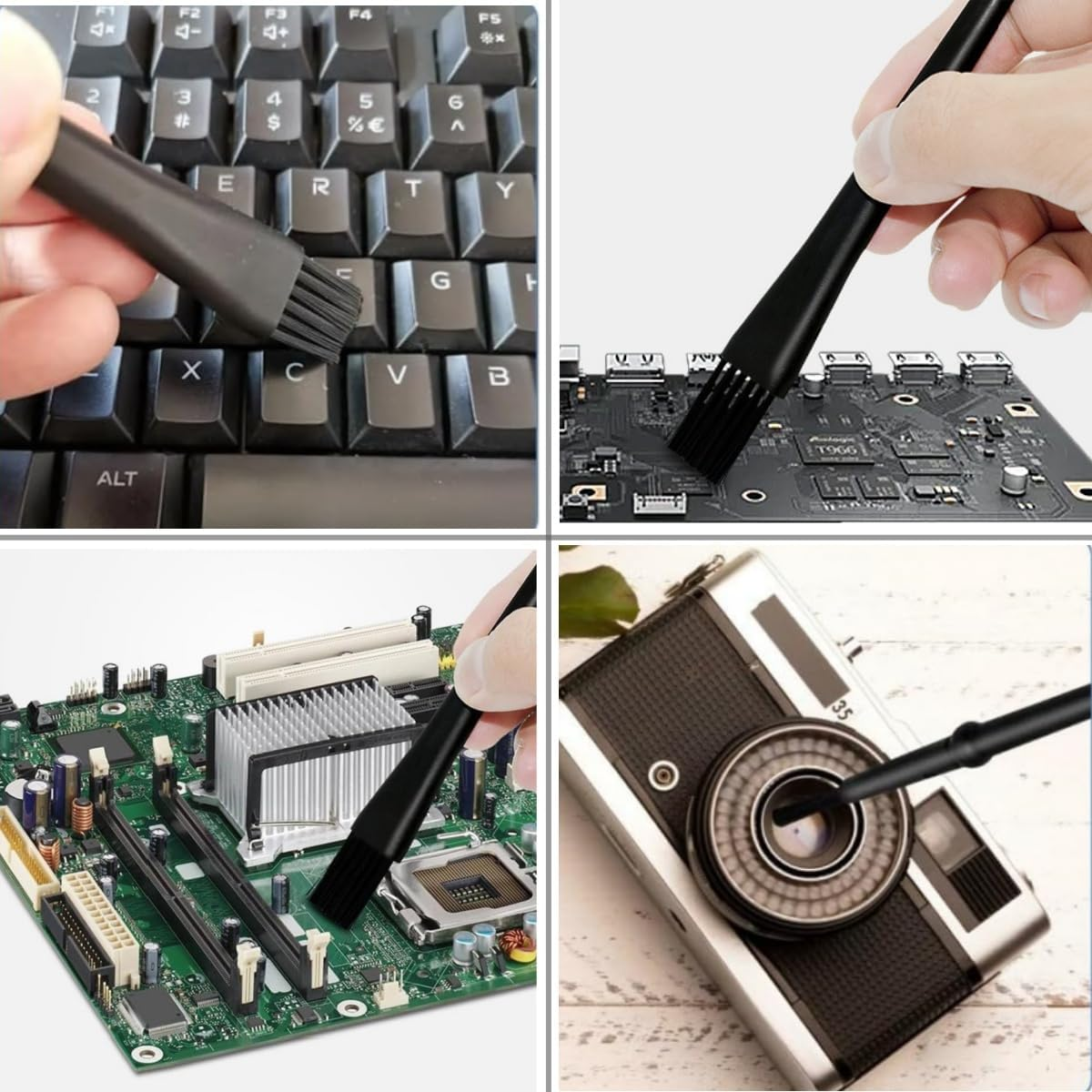 Multi-Purpose Brushes (Black),Anti Static Brushes,Computer Cleaning Kit,Detail Cleaning Brush Set for Small Gaps - Computers,Keyboards,Pcbs,Vents,Car Interior,Window（8Pcs image number 4