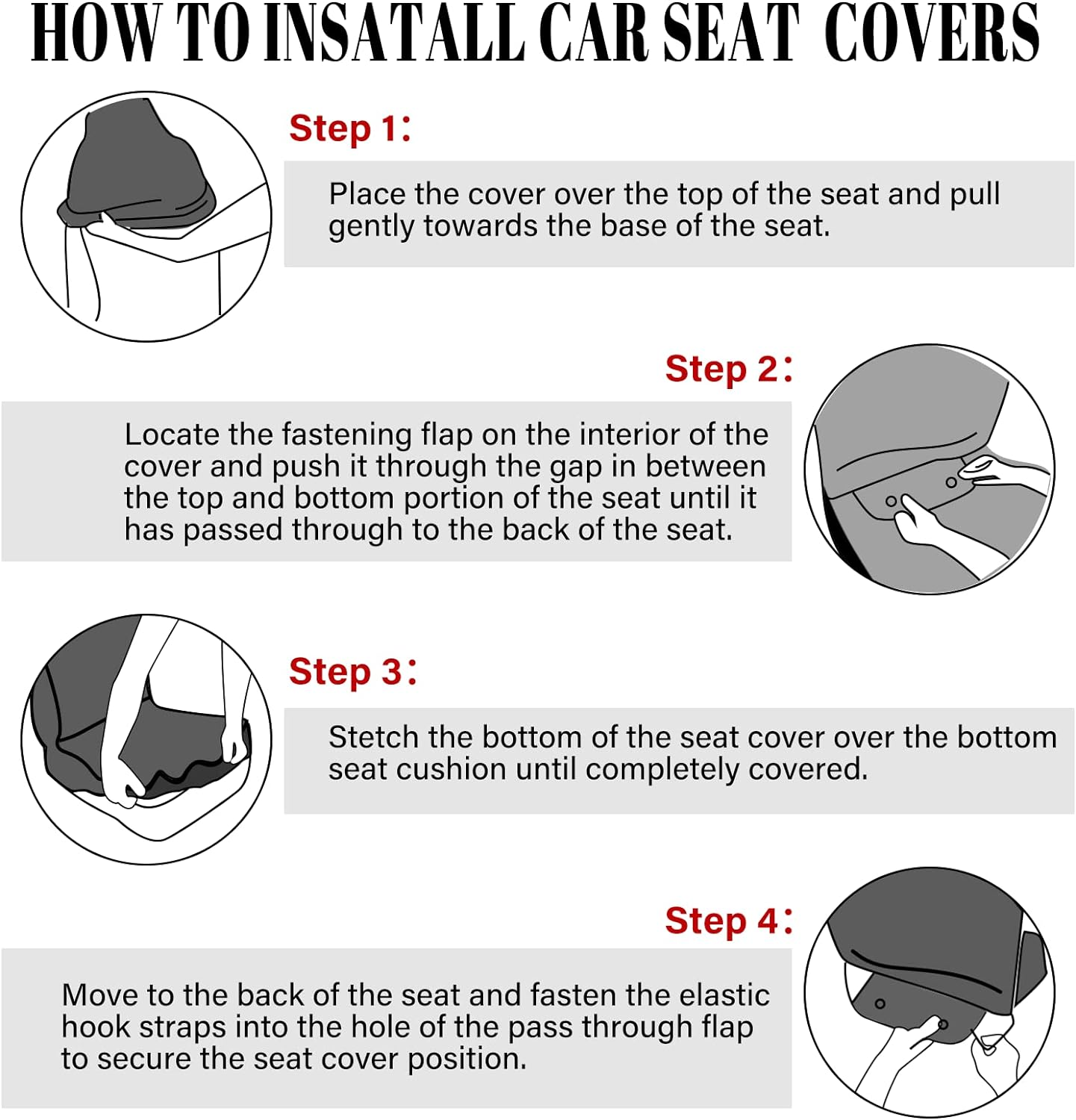 Tallew 10 Pcs Dream Design Car Seat Covers Full Set, Front Cover, Steering Wheel Belt Pads, Center Console Armrest Cup Holder Coasters, Keychain, Key Ring for Truck SUV image number 4