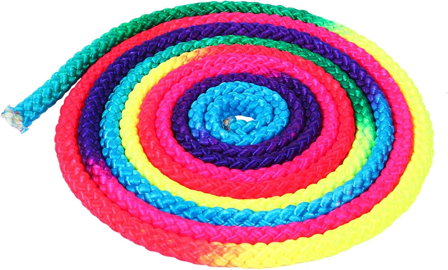Lwuey Gymnastics Arts Rope, 2.8M/110In Rainbow Color Rhythmic Gymnastic Rope Solid Nylon Training Ropes Sport Equipment for Artistic Roping Exercise Professional Competitions Home Fitness Kids Playing image number 2