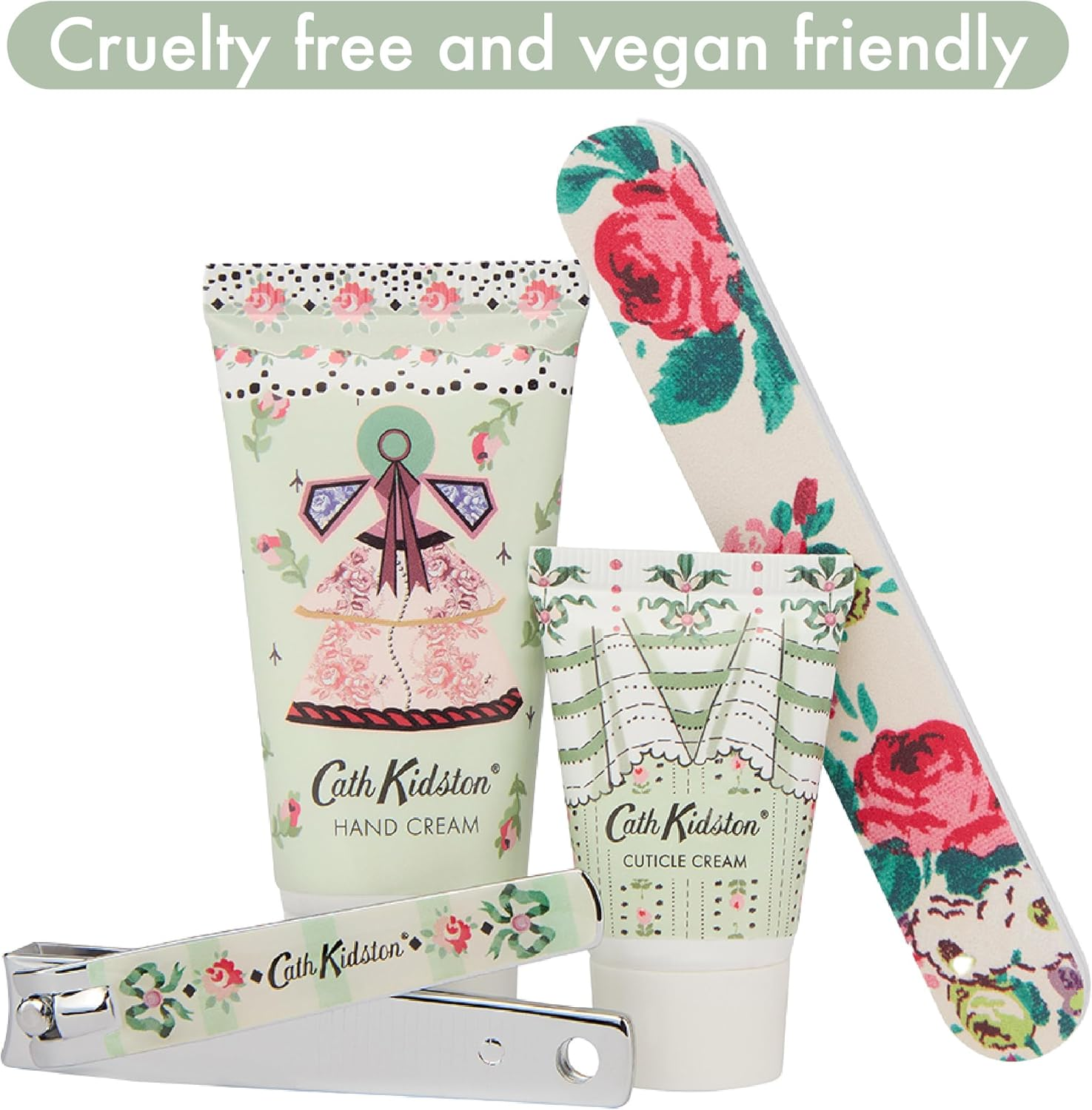Cath Kidston Manicure Set with Hand Cream 30Ml, Cuticle Cream 15Ml, Emery Board and Nail Clippers in Tin, Travel Size Hand Care Essentials, Beauty Gift for Her, Cruelty Free and Vegan Friendly image number 5