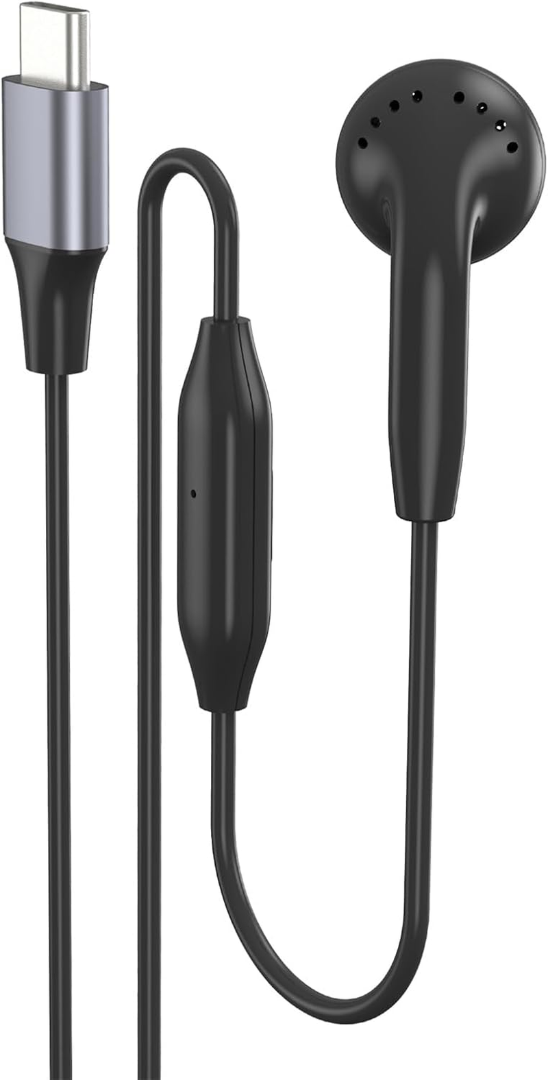 Single Side Earbud with Mic - 3.5Mm/Usb-C Lightweight Headphones for Phone Calls & Driving, Comfortable Secure Fit, Durable Design for Customer Service & Online